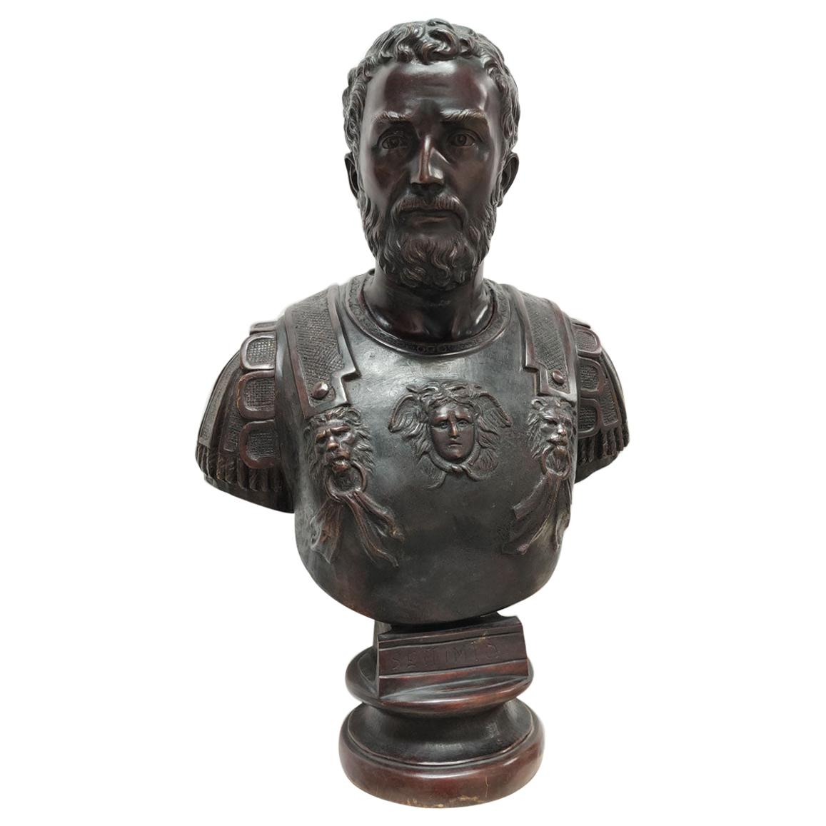 Bronze Bust of Roman Emperor Septimius Severus For Sale