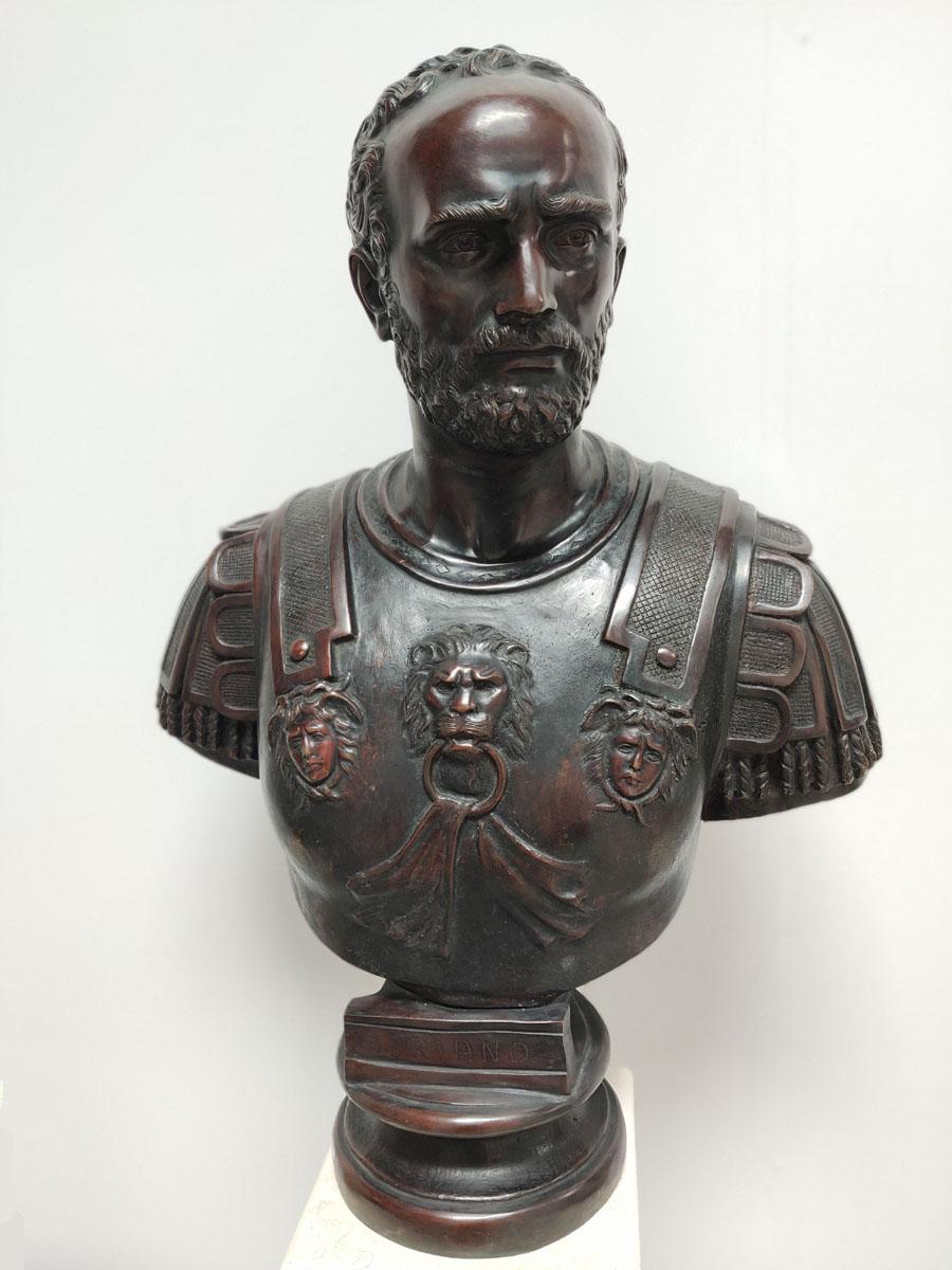 Italian Bronze Bust of the Roman Emperor Hadrian For Sale