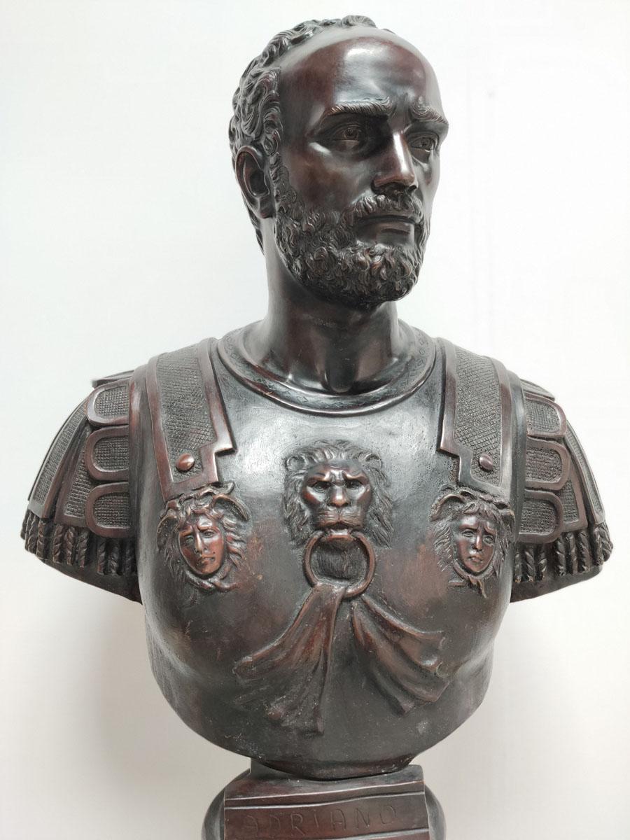 Bronze Bust of the Roman Emperor Hadrian In New Condition For Sale In Liverpool, GB