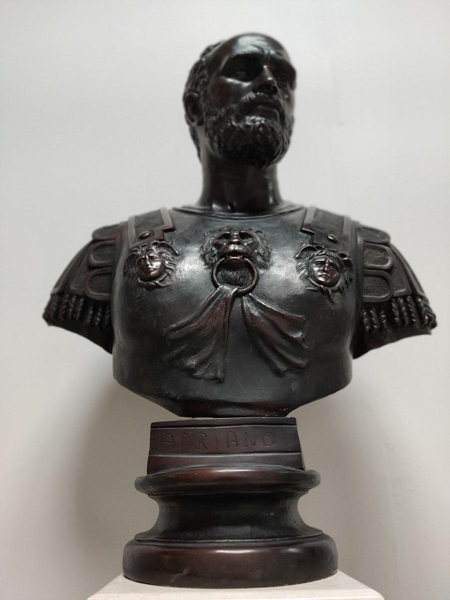 Contemporary Bronze Bust of the Roman Emperor Hadrian For Sale