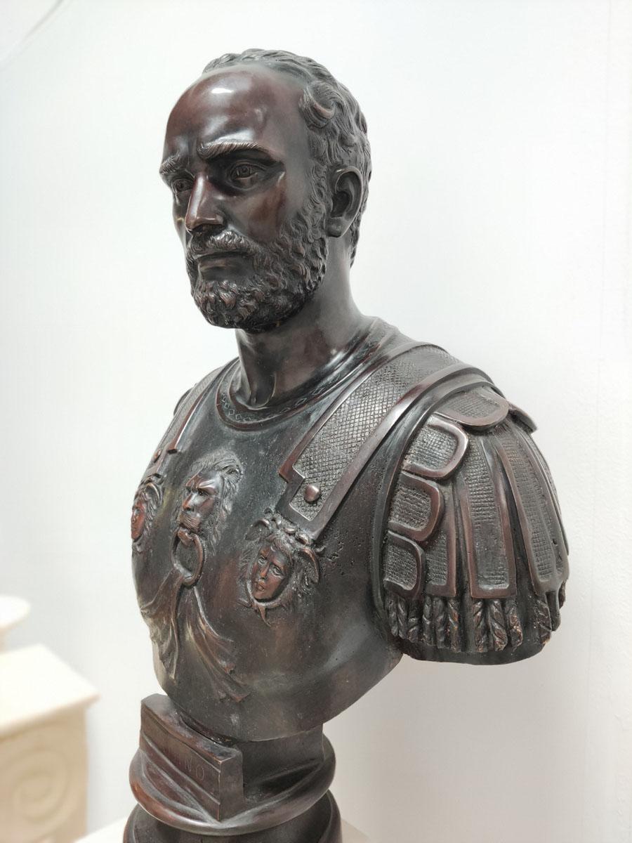 Bronze Bust of the Roman Emperor Hadrian For Sale 4