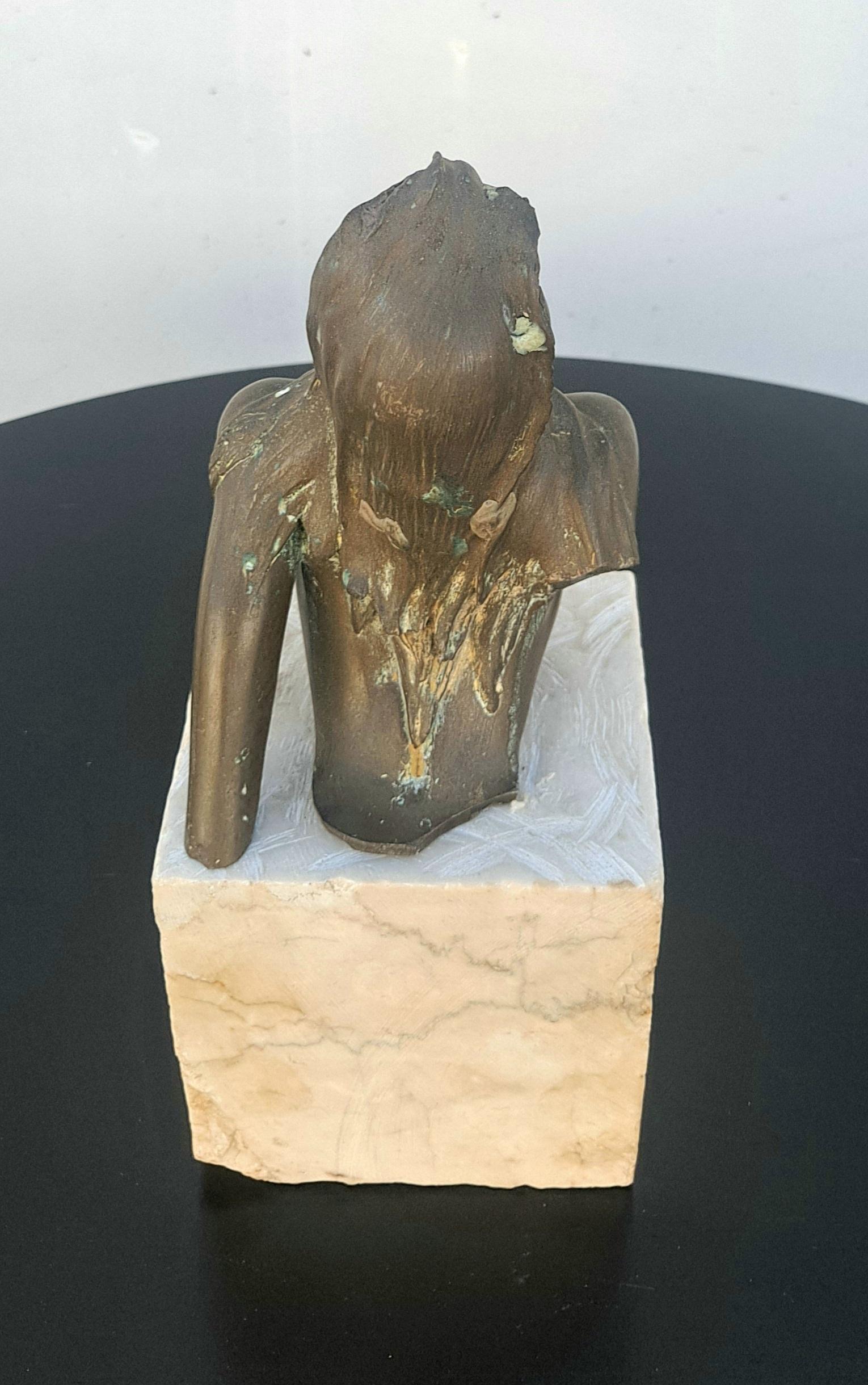 Bronze Bust of the Women In Distressed Condition For Sale In Los Angeles, CA