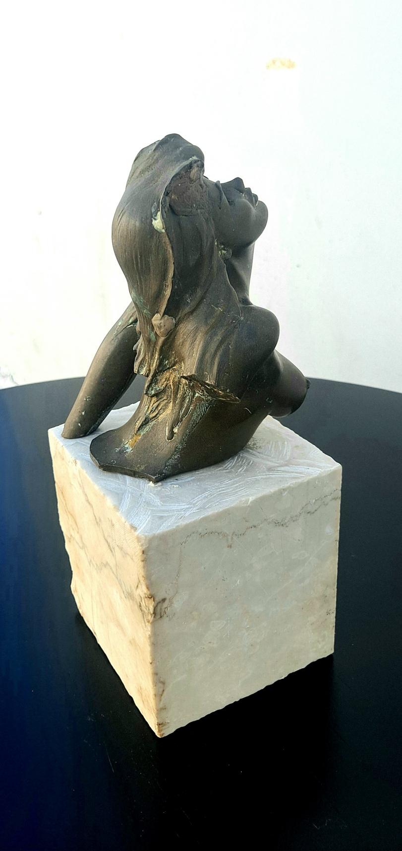 Mid-20th Century Bronze Bust of the Women For Sale