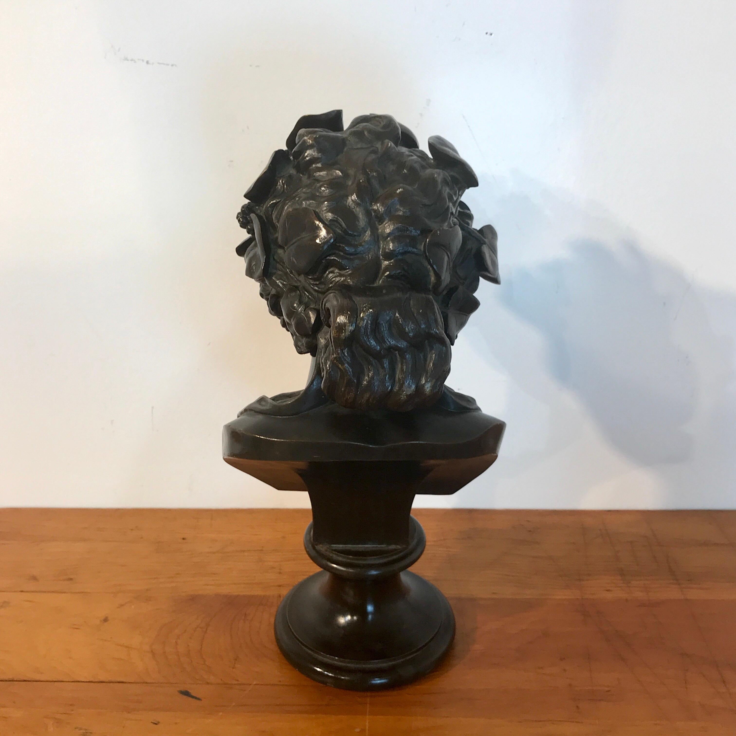 19th Century Bronze Bust of Young Bacchus, Attributed to F. Barbedienne