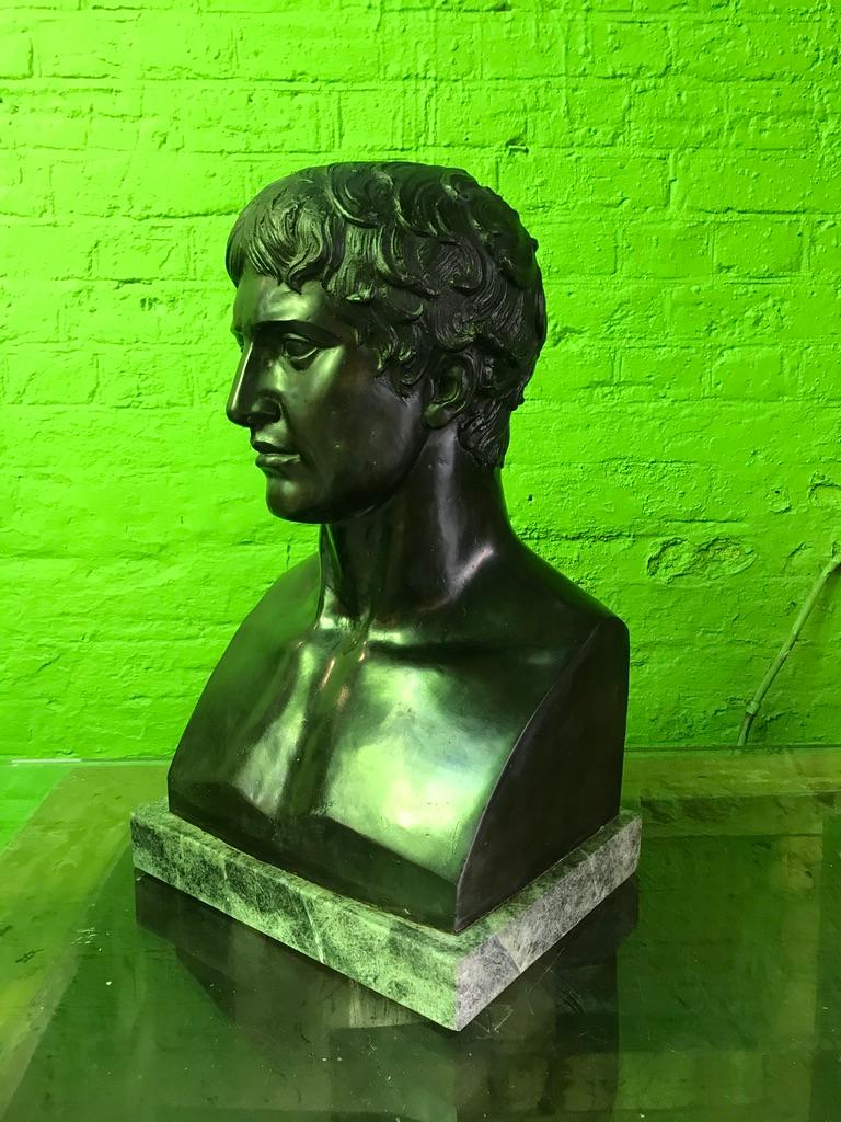 Cast Bronze Bust of Young Caesar For Sale
