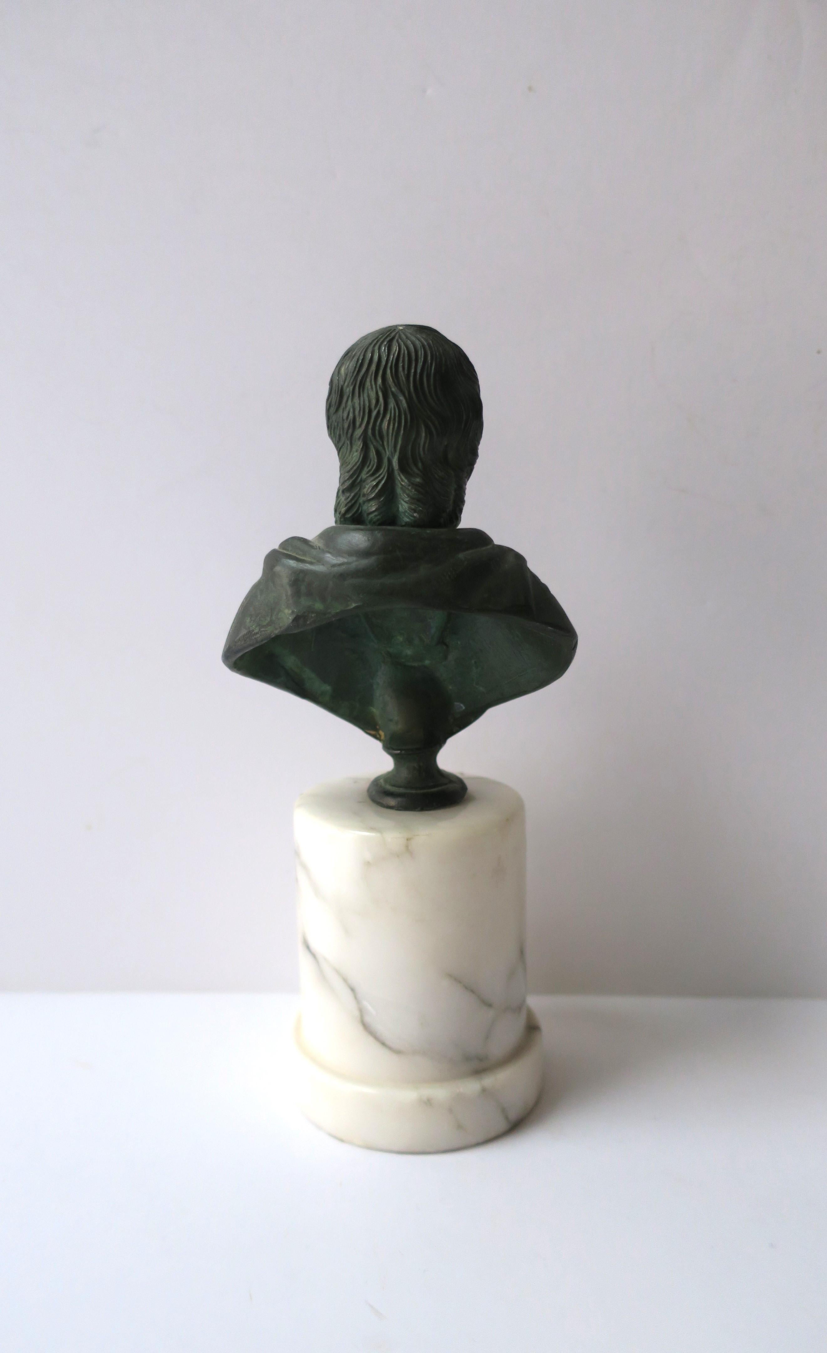 Bronze Bust on Marble Base For Sale 3