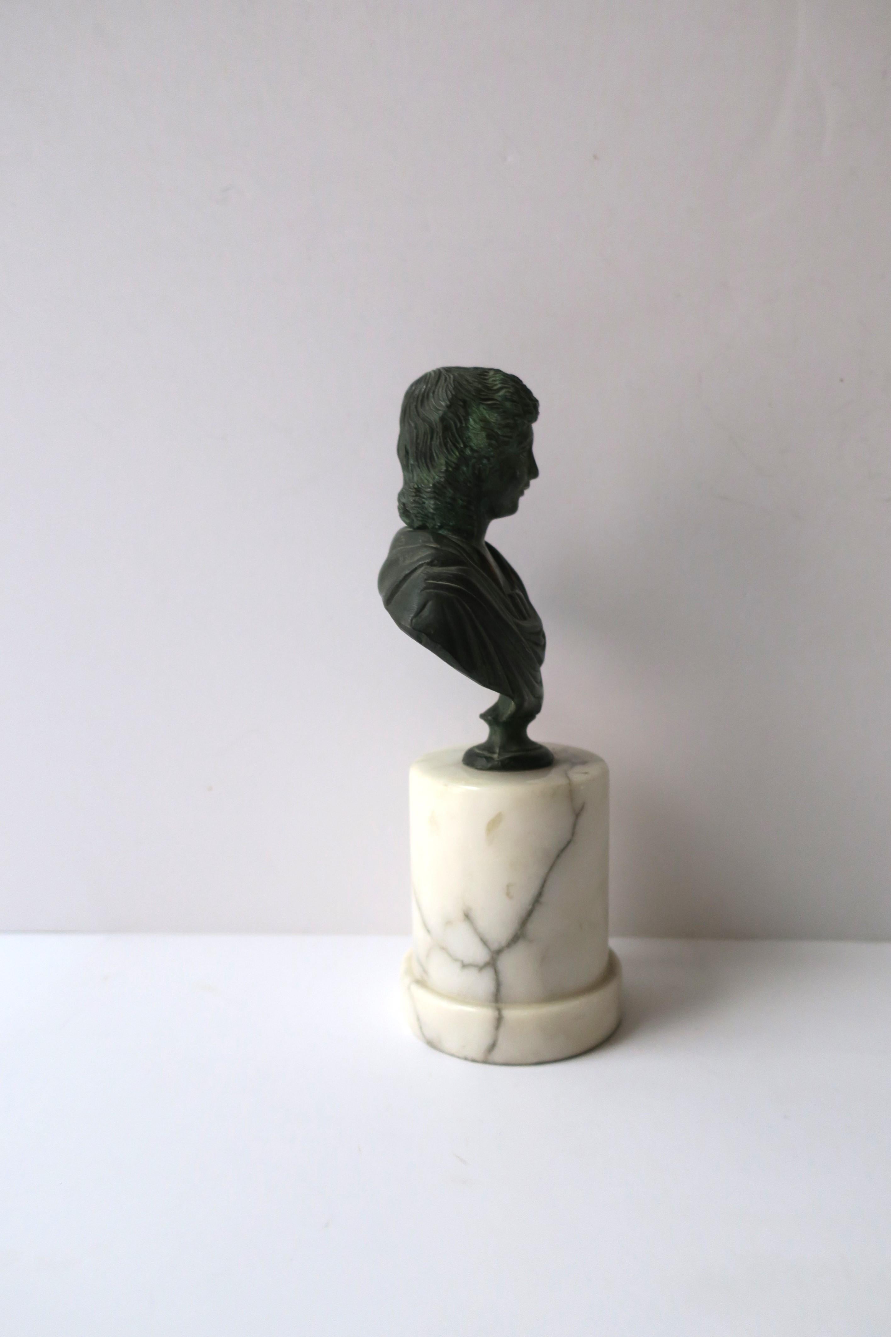Bronze Bust on Marble Base For Sale 4