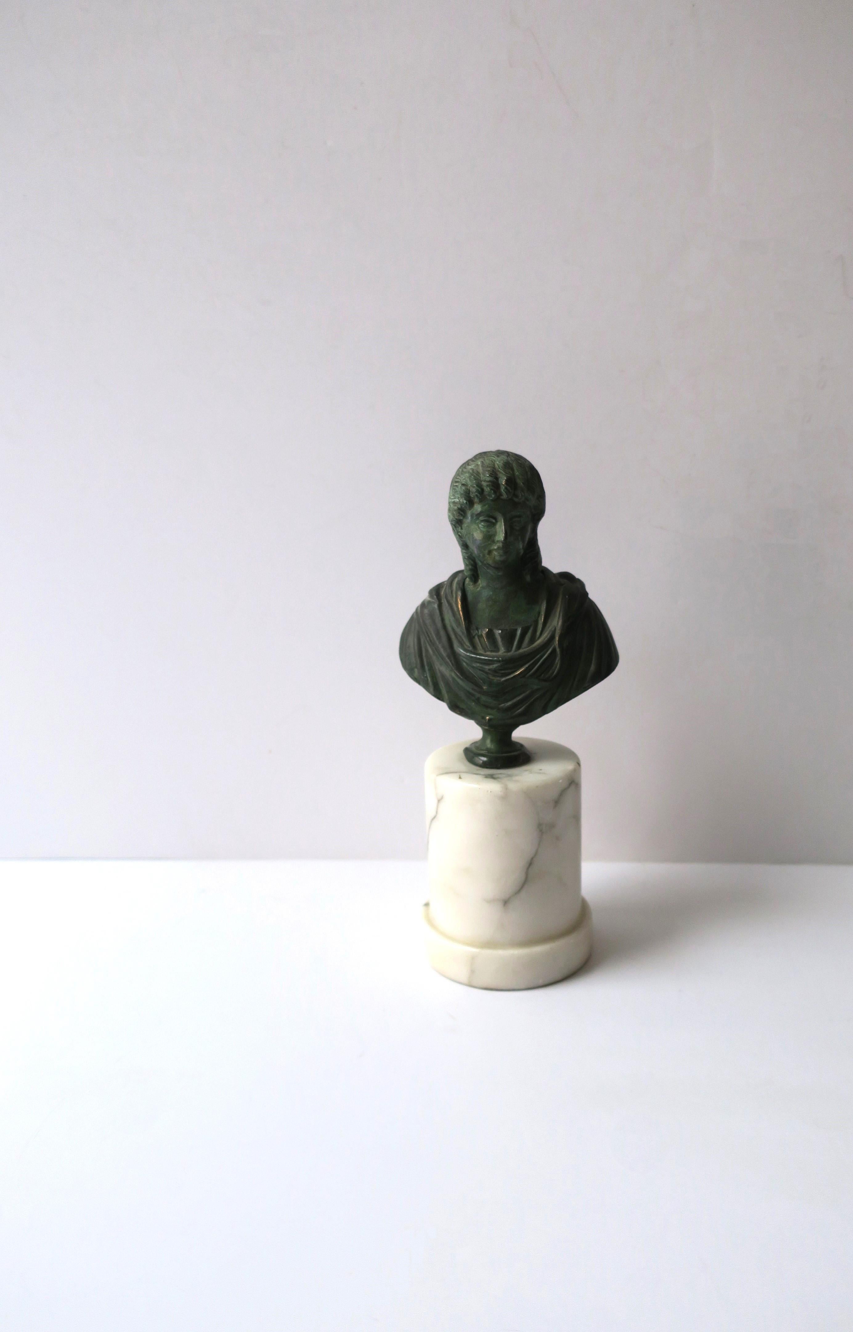 Grand Tour Bronze Bust on Marble Base For Sale