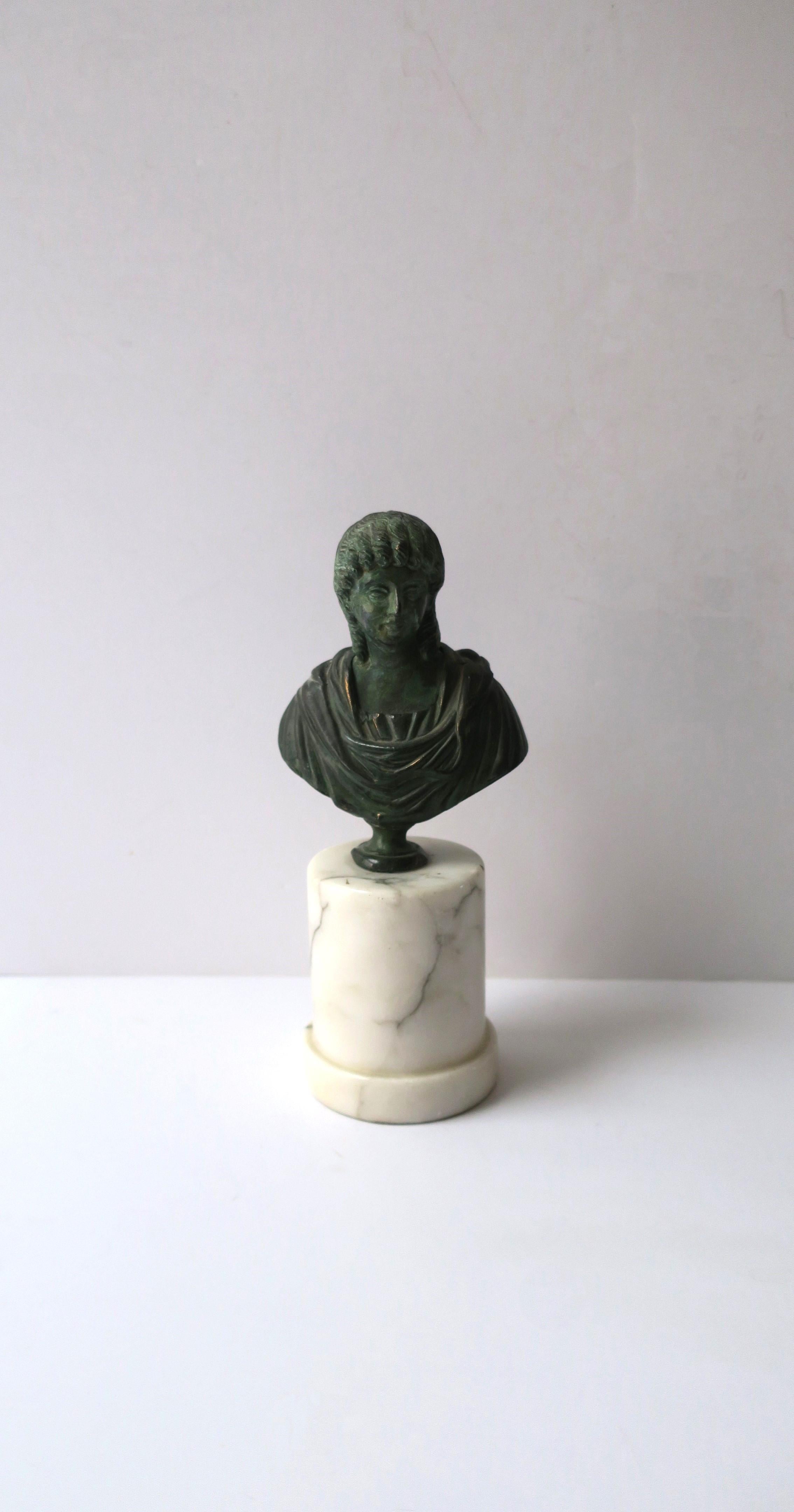 20th Century Bronze Bust on Marble Base For Sale