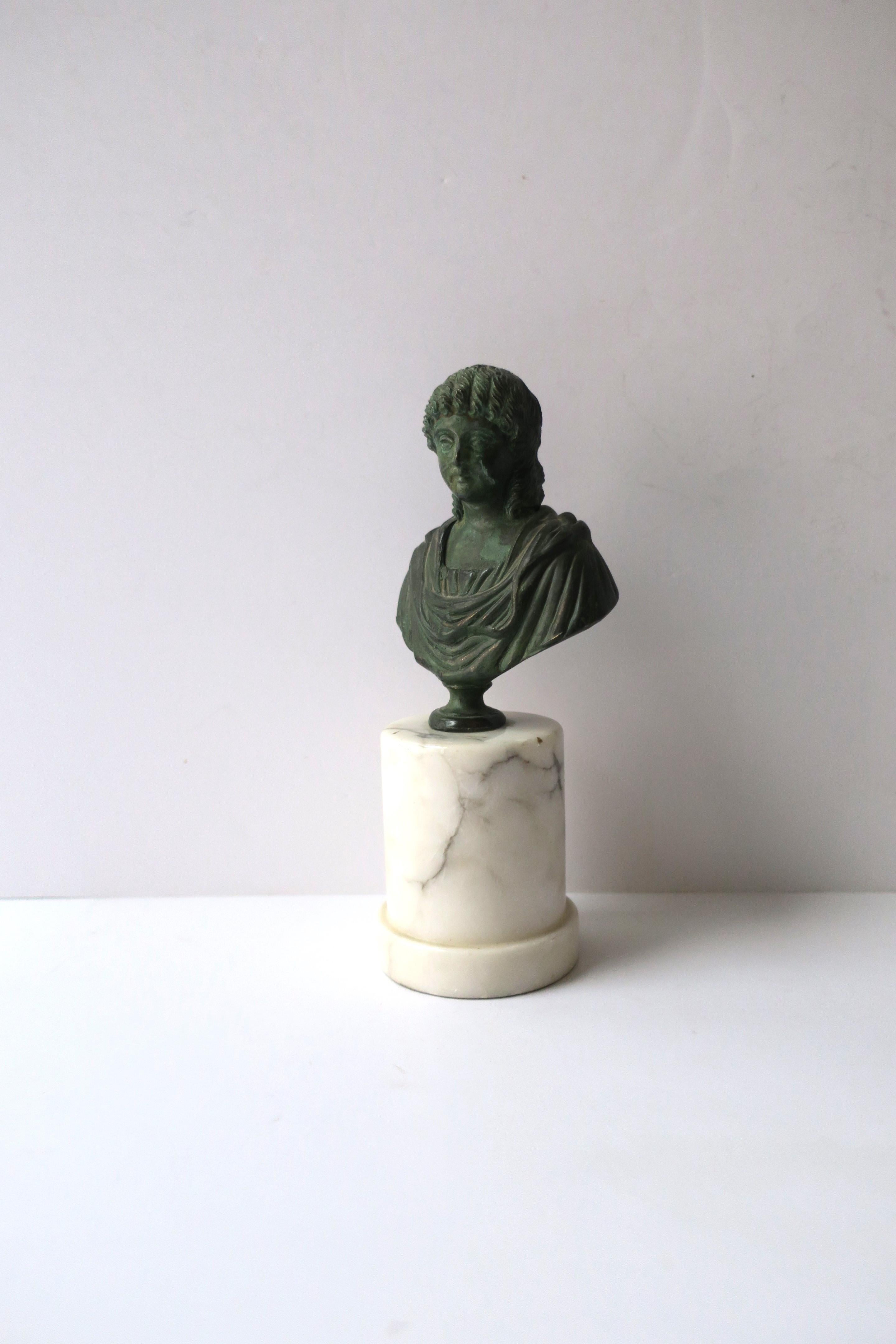 Bronze Bust on Marble Base For Sale 1