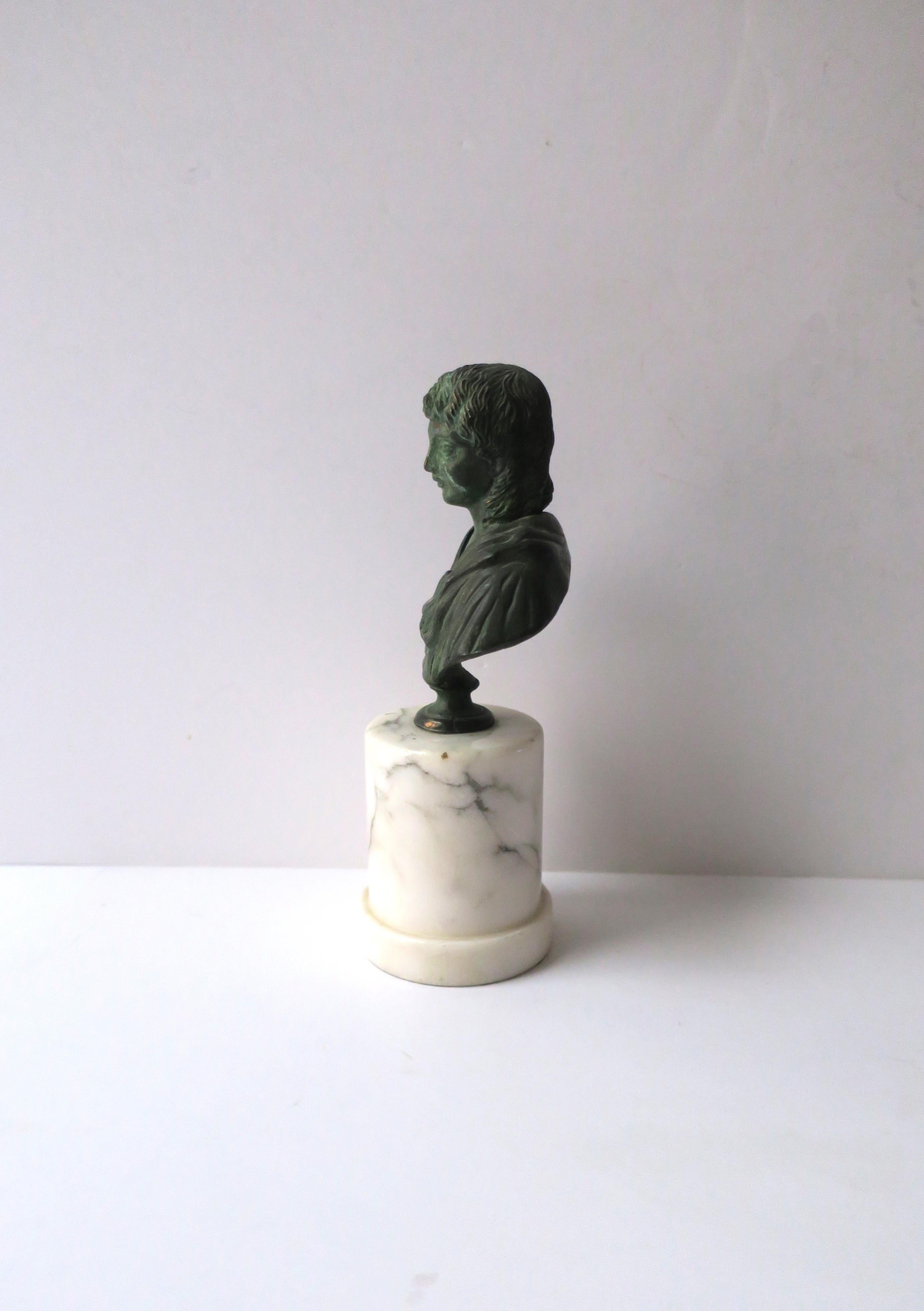 Bronze Bust on Marble Base For Sale 2