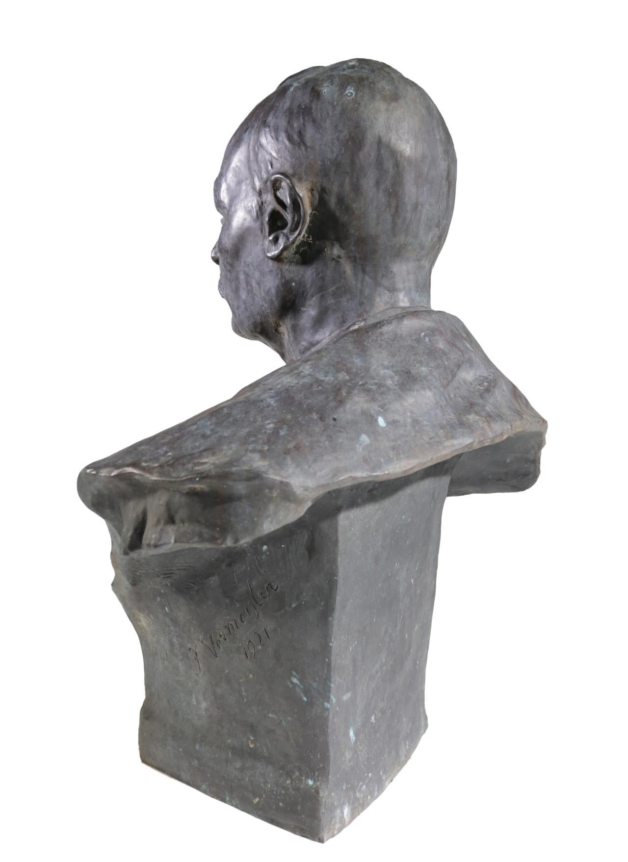 Bronze Bust Order of Knighthood Frantz 'Marie Pierre François' Vermeylen, 1921 For Sale 1