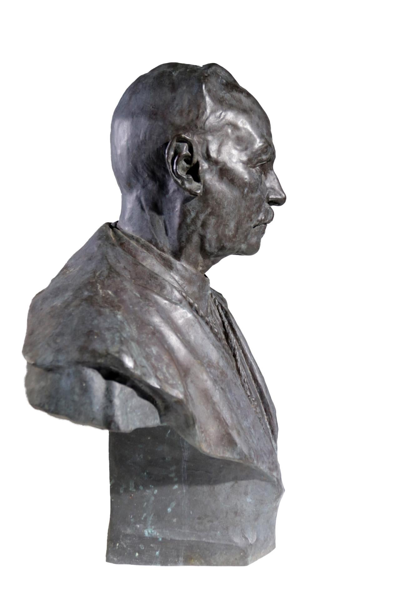 Belgian Bronze Bust Order of Knighthood Frantz 'Marie Pierre François' Vermeylen, 1921 For Sale