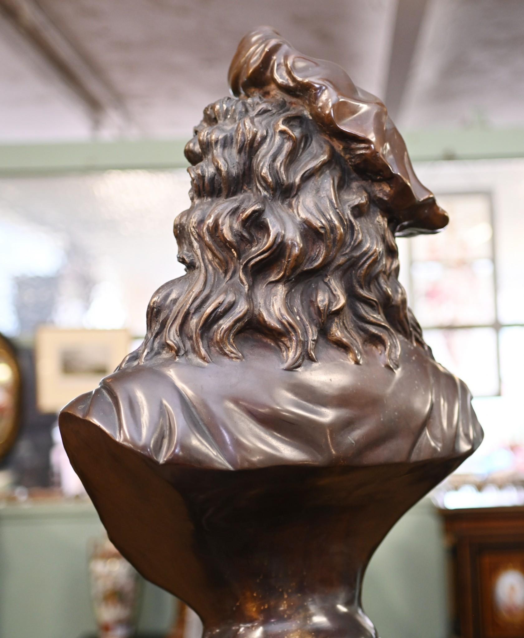 Bronze Bust Rembrandt After Carrier Dutch Painter Classical 1880 6