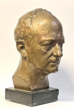 Busto in bronzo di P Ramadanoff Lido di Venezia 1928