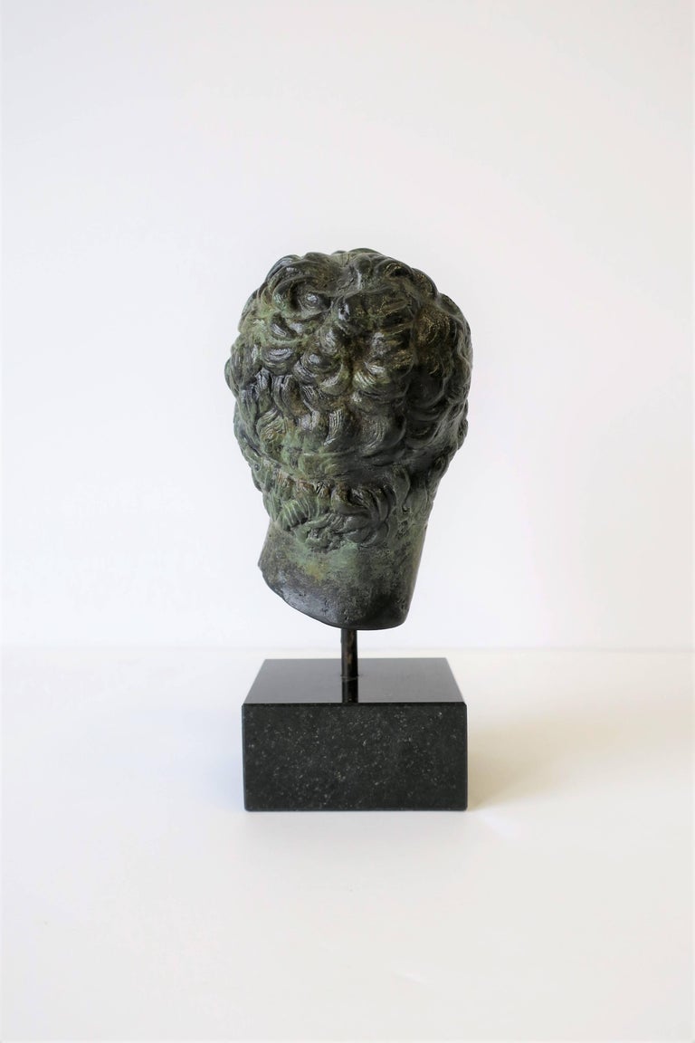 Bronze Bust Sculpture on Black Marble Base at 1stDibs