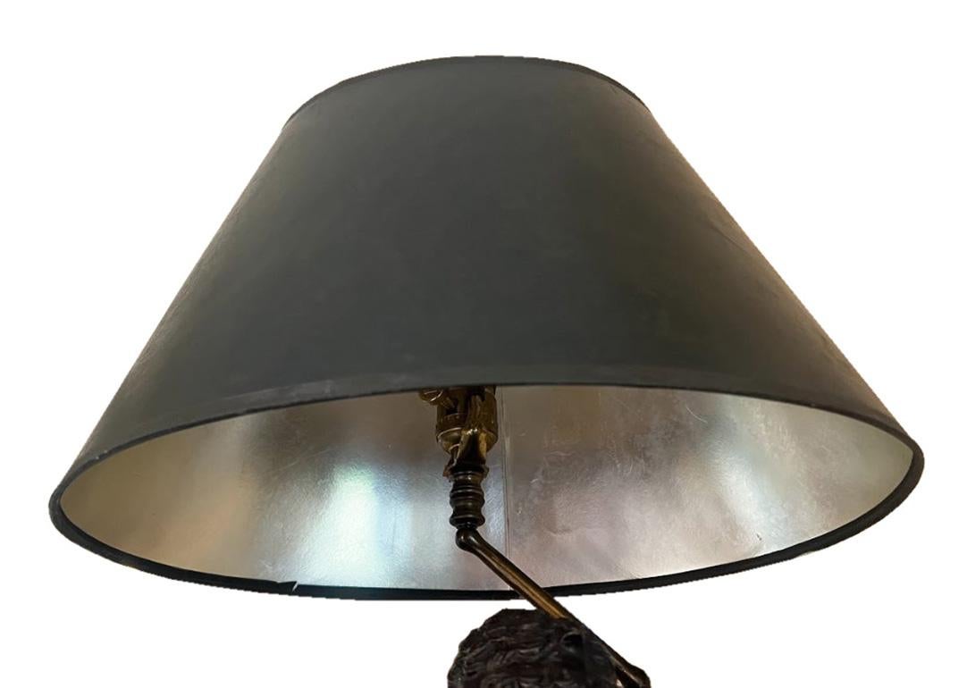 Bronze Bust Table Lamp  In Good Condition For Sale In Scottsdale, AZ