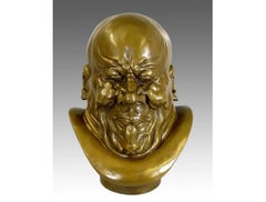 Bronzebüste mit kontrahiertem Gesichtsausdruck, ausdrucksstarker Stil