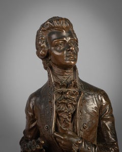 Bronze Busts of Richard Wagner and Wolfgang A. Mozart, by Carl Kauba 1865-1922