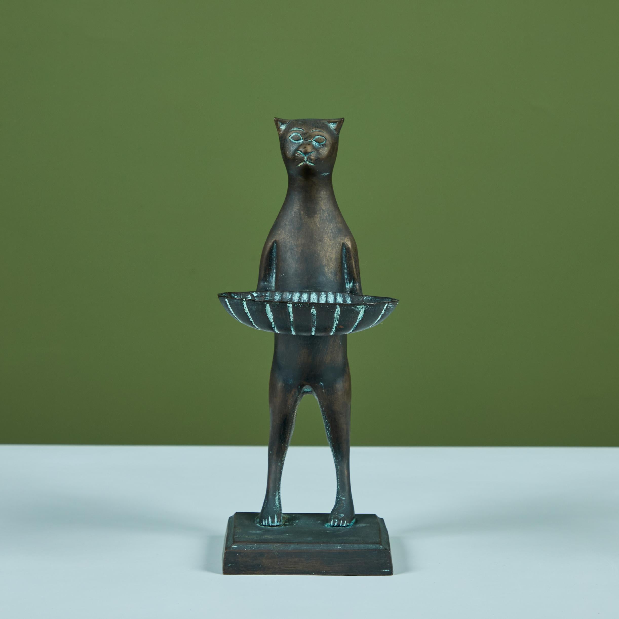 American Bronze Butler Cat in the Style of Diego Giacometti For Sale