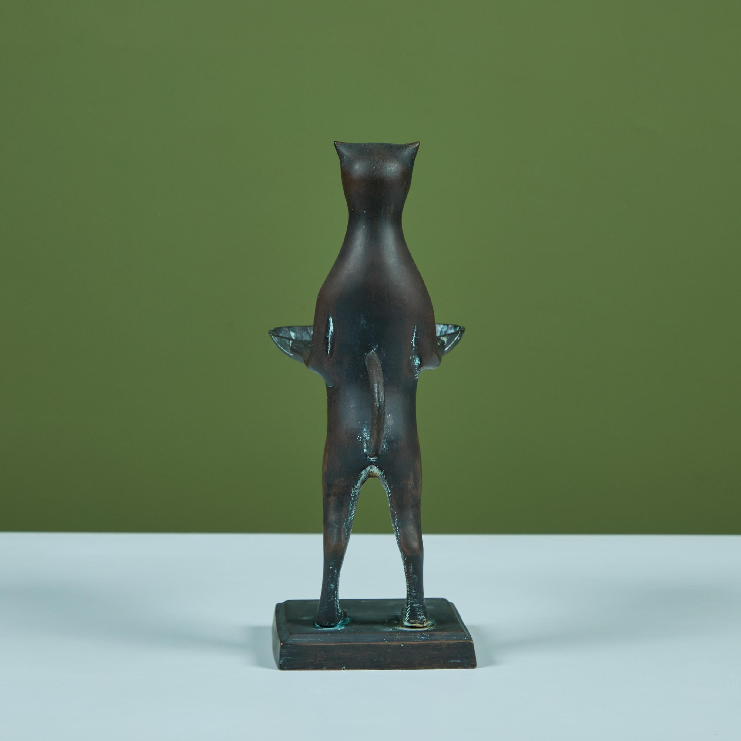 Bronze Butler Cat in the Style of Diego Giacometti For Sale 2