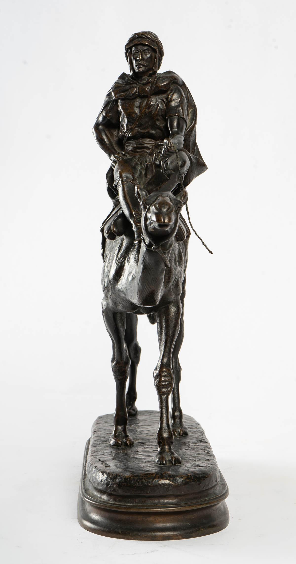 Bronze by C. Valton, Moorish Rider In Good Condition In Saint-Ouen, FR