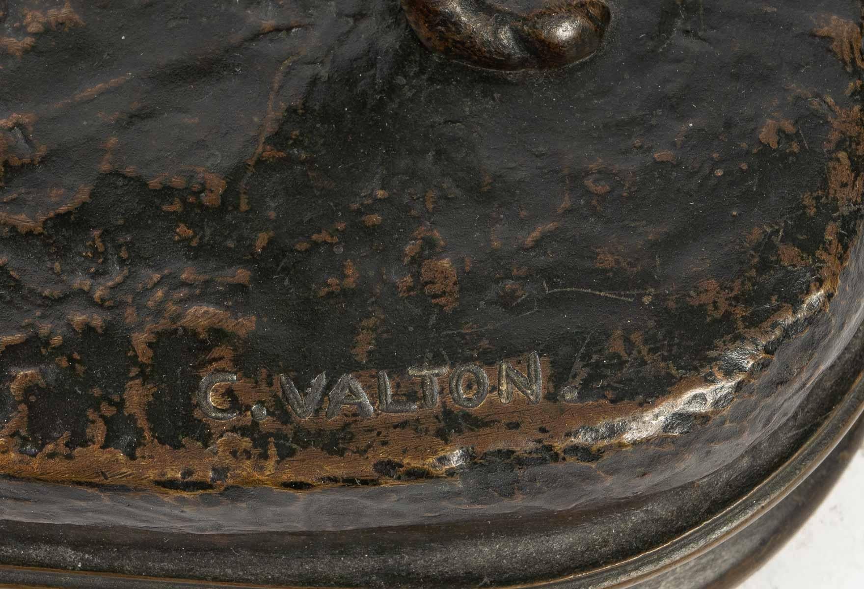 XIXe siècle Bronze par C. Valton:: Cavalier Mauresque