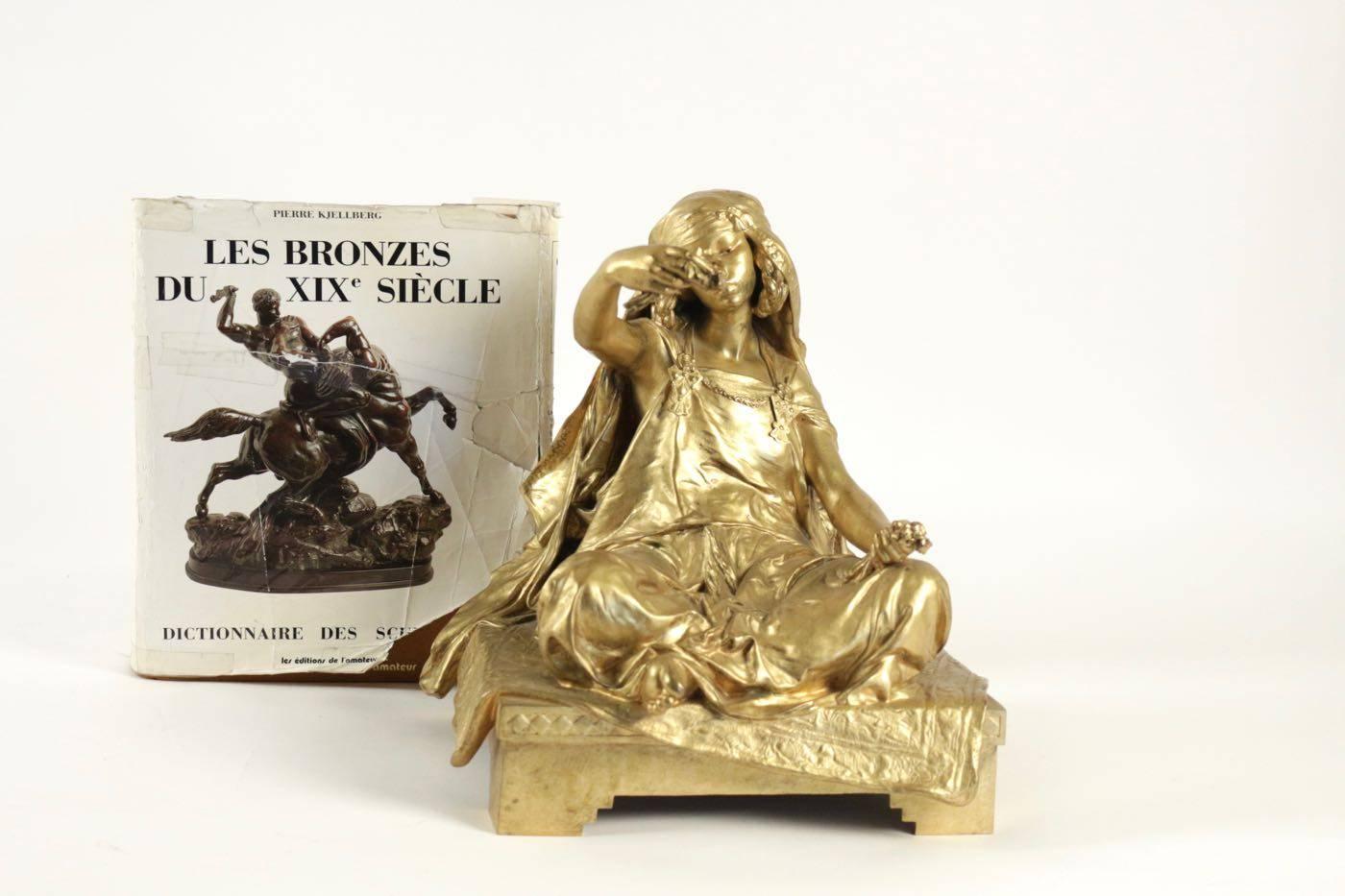 Bronze by Louis Ernest Barrias, “Little Girl Seated” 2