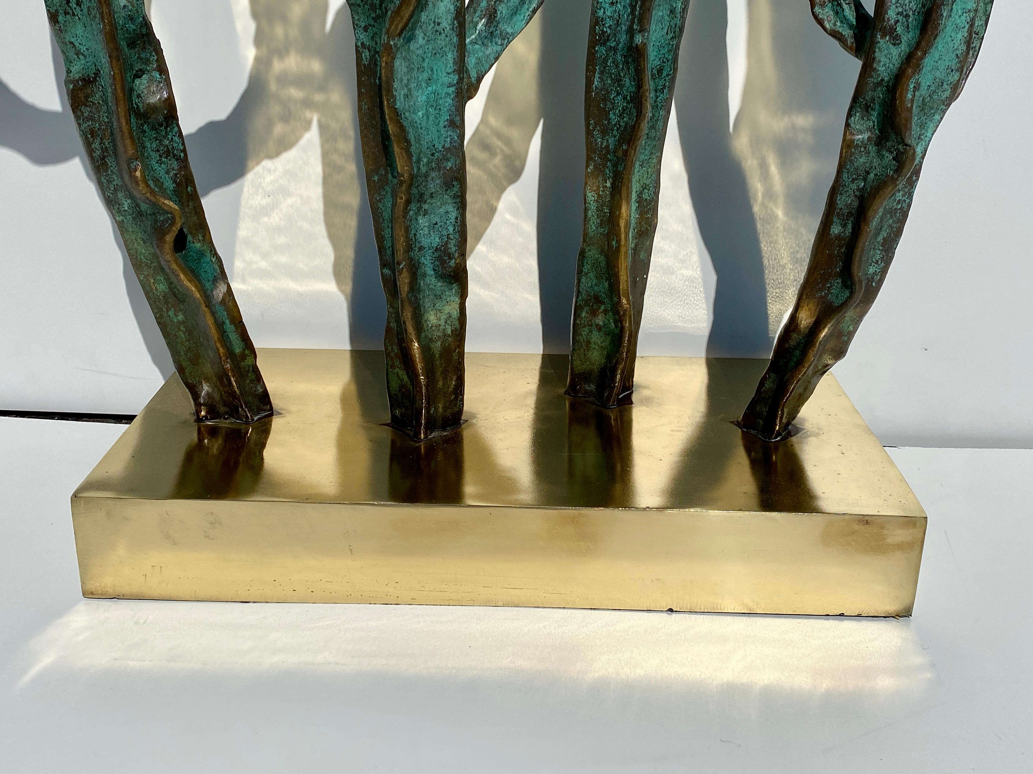 Bronze Cactus Sculpture / Console Table For Sale 8