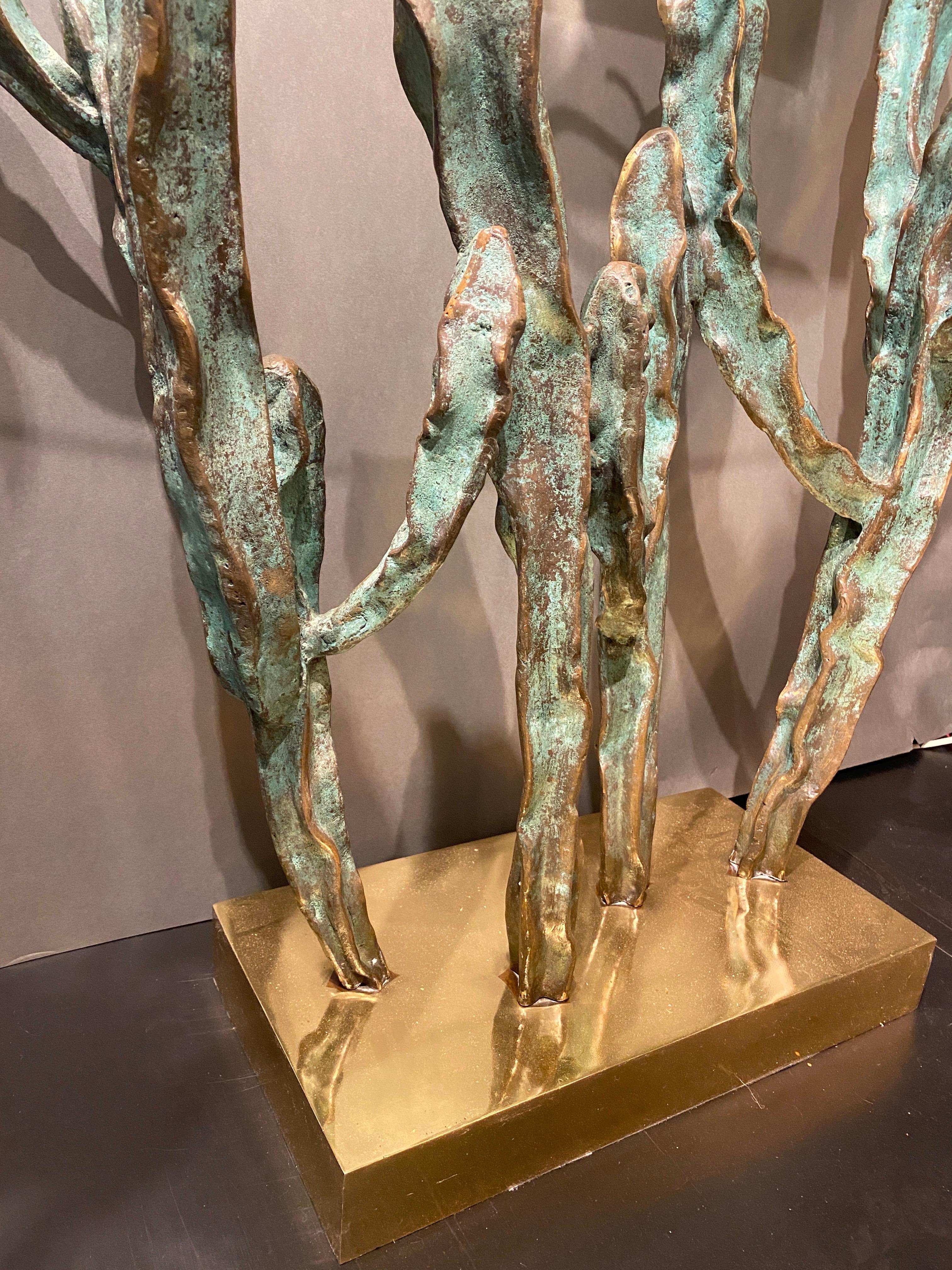Bronze Cactus Sculpture / Console Table For Sale 2
