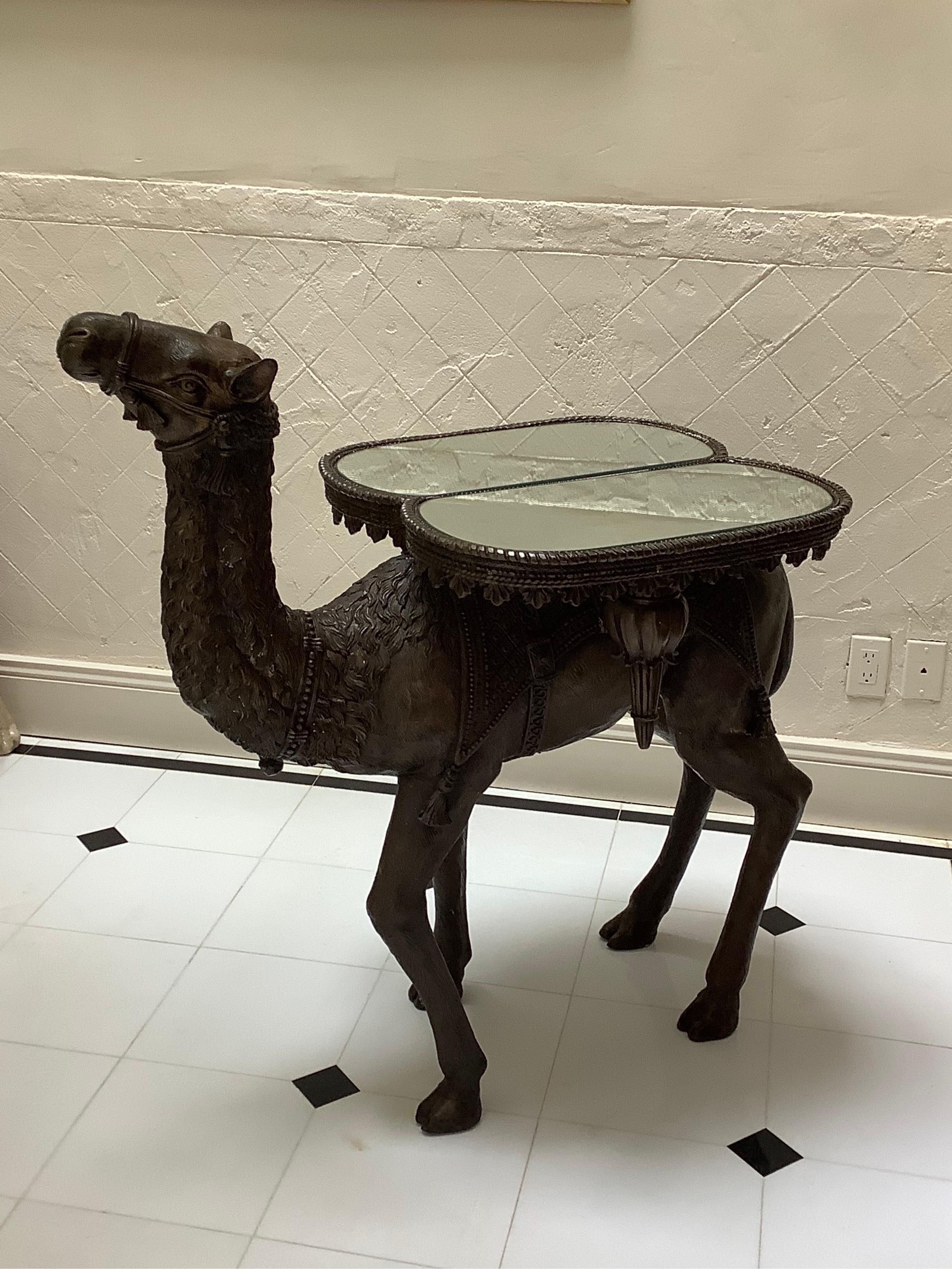 Cast Bronze Camel Sculpture Accent Cocktail Table
