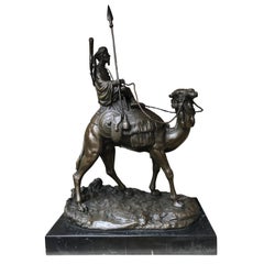 Bronze Camel Statue, French Casting Arab Camel Signed Leonard, 20th Century