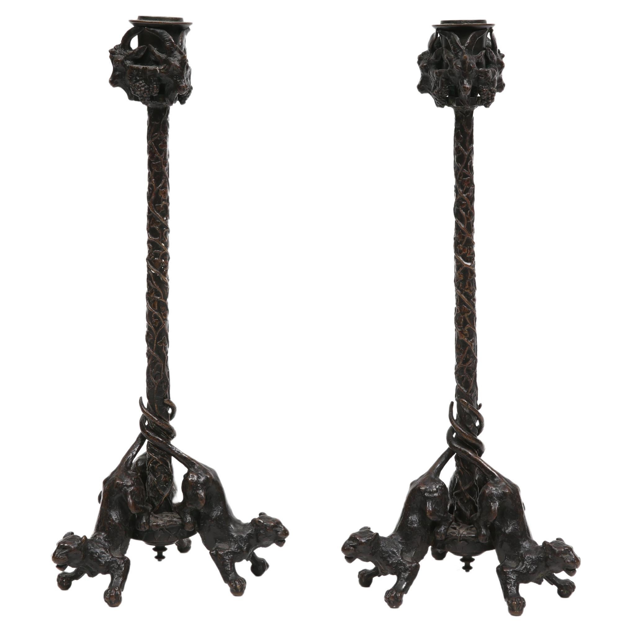 Bronze candelabra by Christophe Fratin