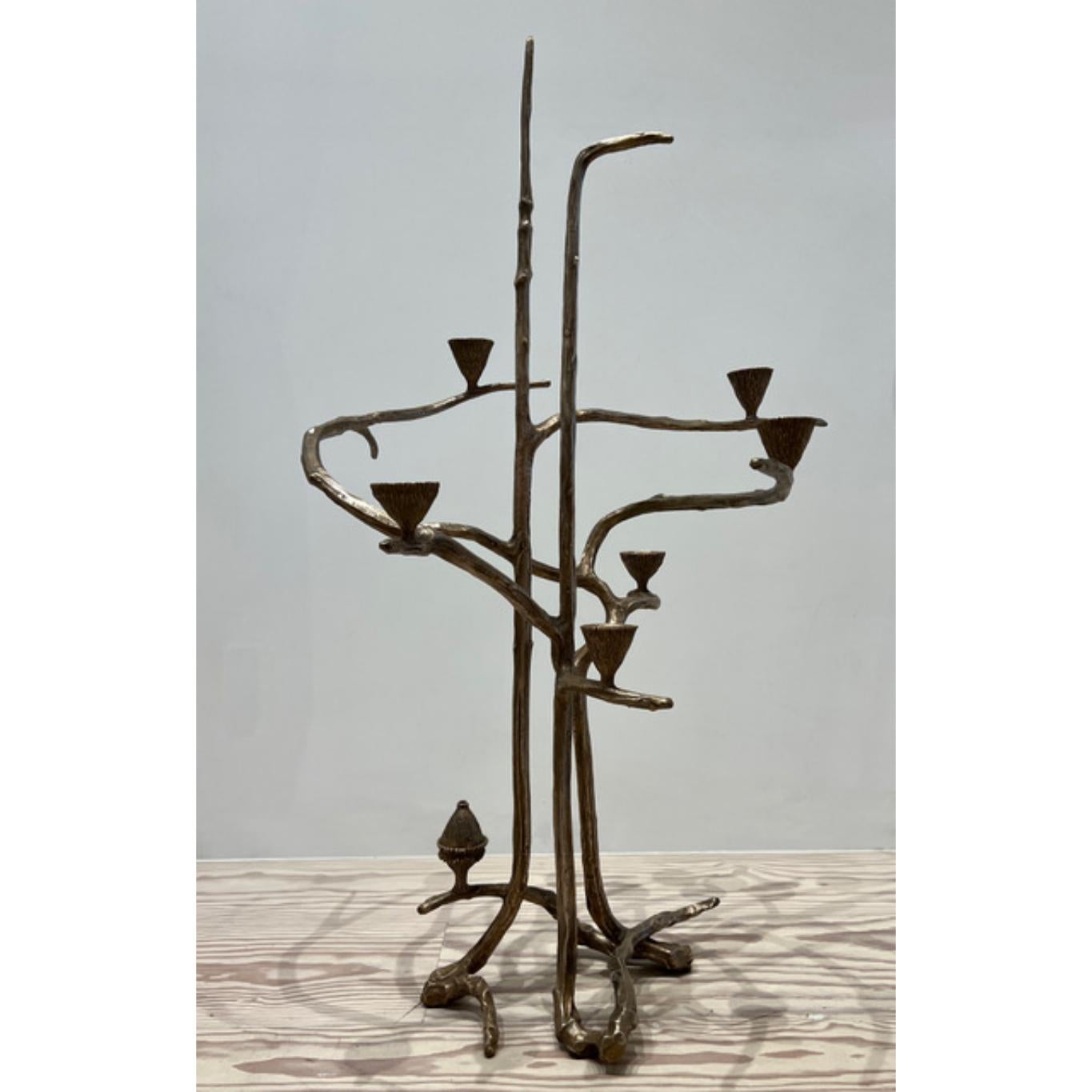 Bronze candelabra by Mary Brogger
One of a kind
Dimensions: W 71 cm x D 53 cm x H 109 cm
Materials: Bronze Includes sensor.

Mary Brogger is an internationally recognized artist whose diverse practice includes sculpture and site-responsive