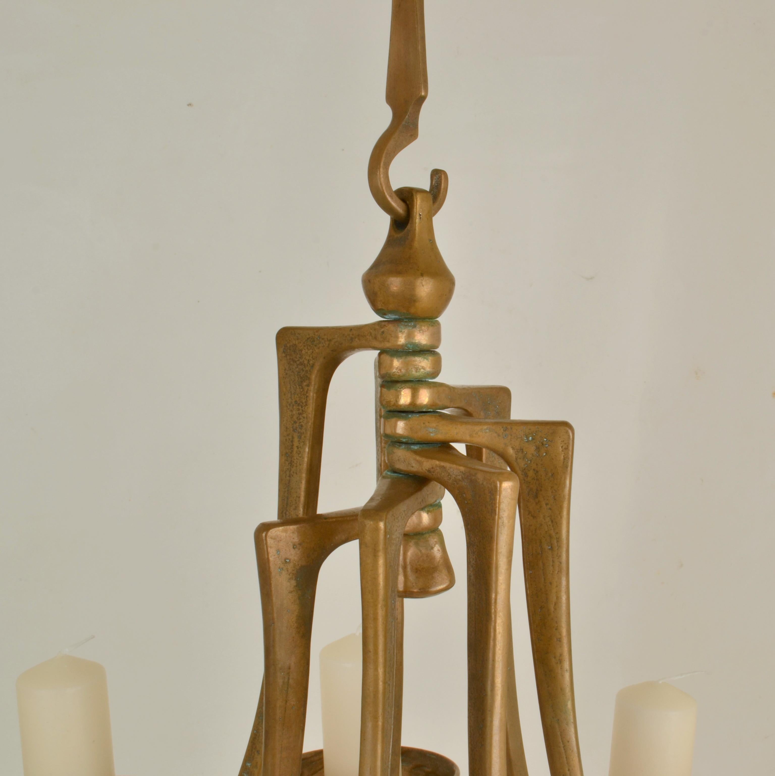 Bronze Candelabra Chandelier by Harjes, 1960's 1
