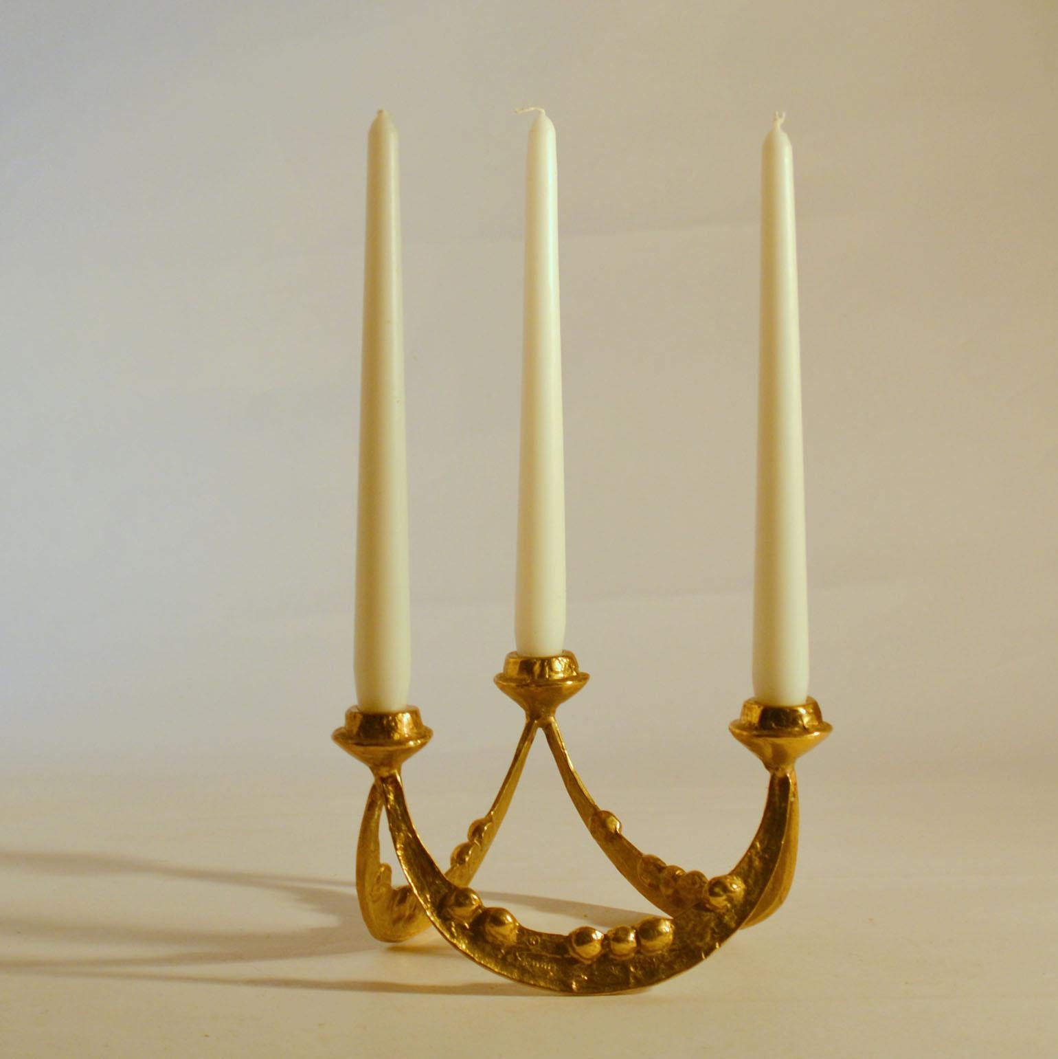 three candle candelabra