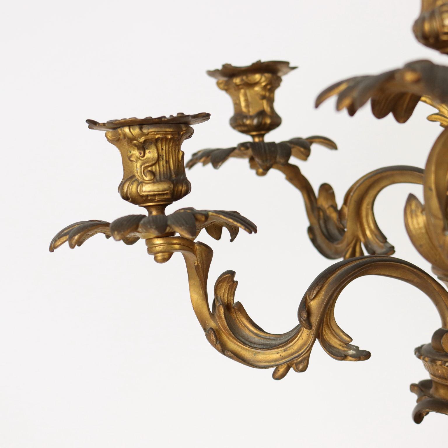 Bronze Candelabra with Imari Vase, XIX Century In Good Condition In Milano, IT