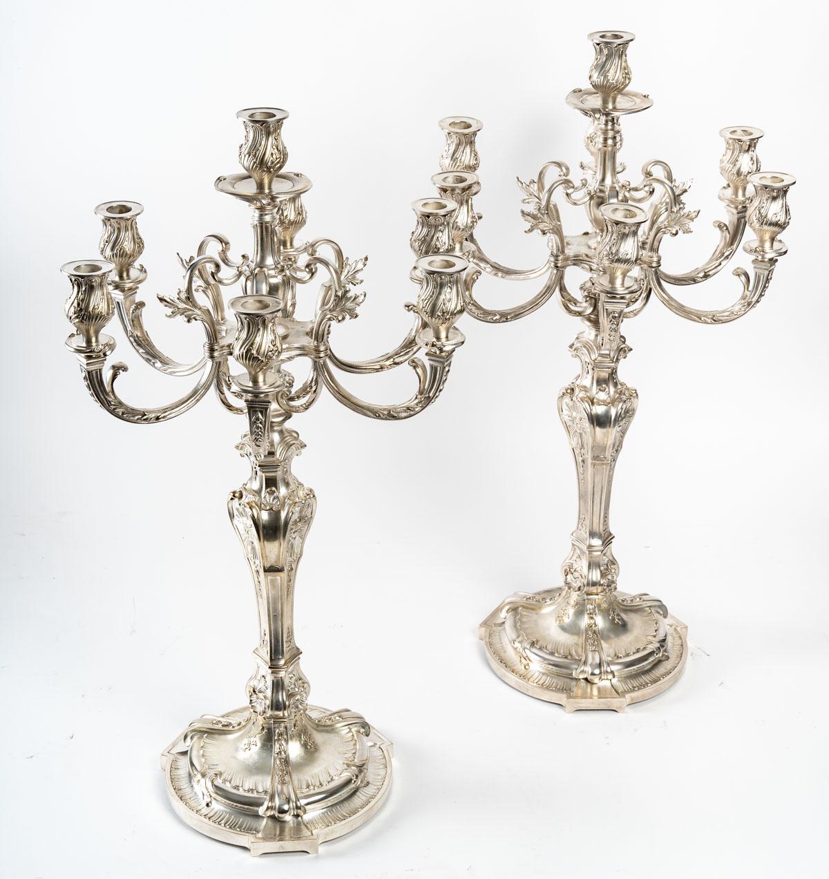 Bronze Candelabras, Napoleon III Period, Signed Christofle 3