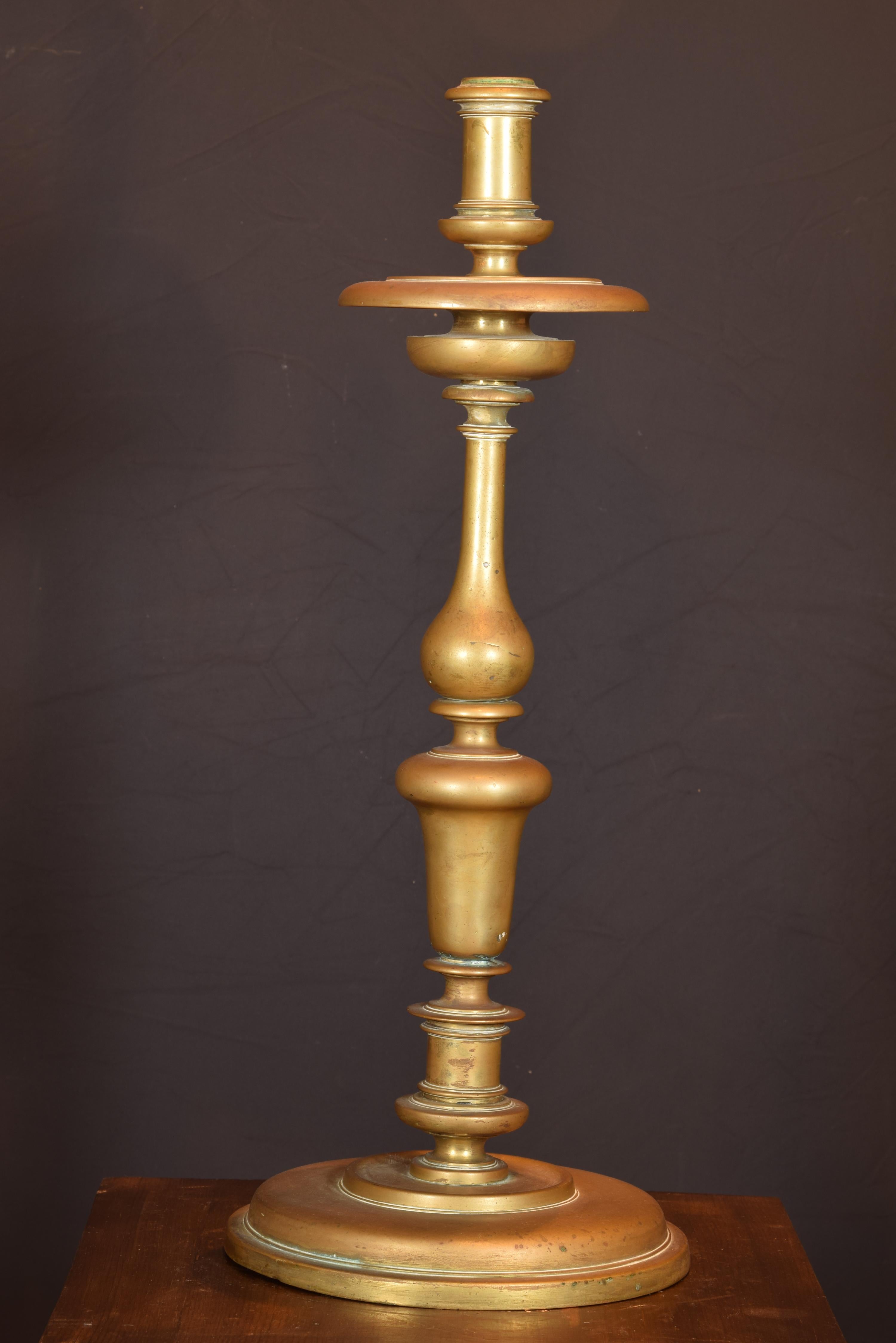 Neoclassical Bronze Candle Holder, 17th-18th Centuries For Sale