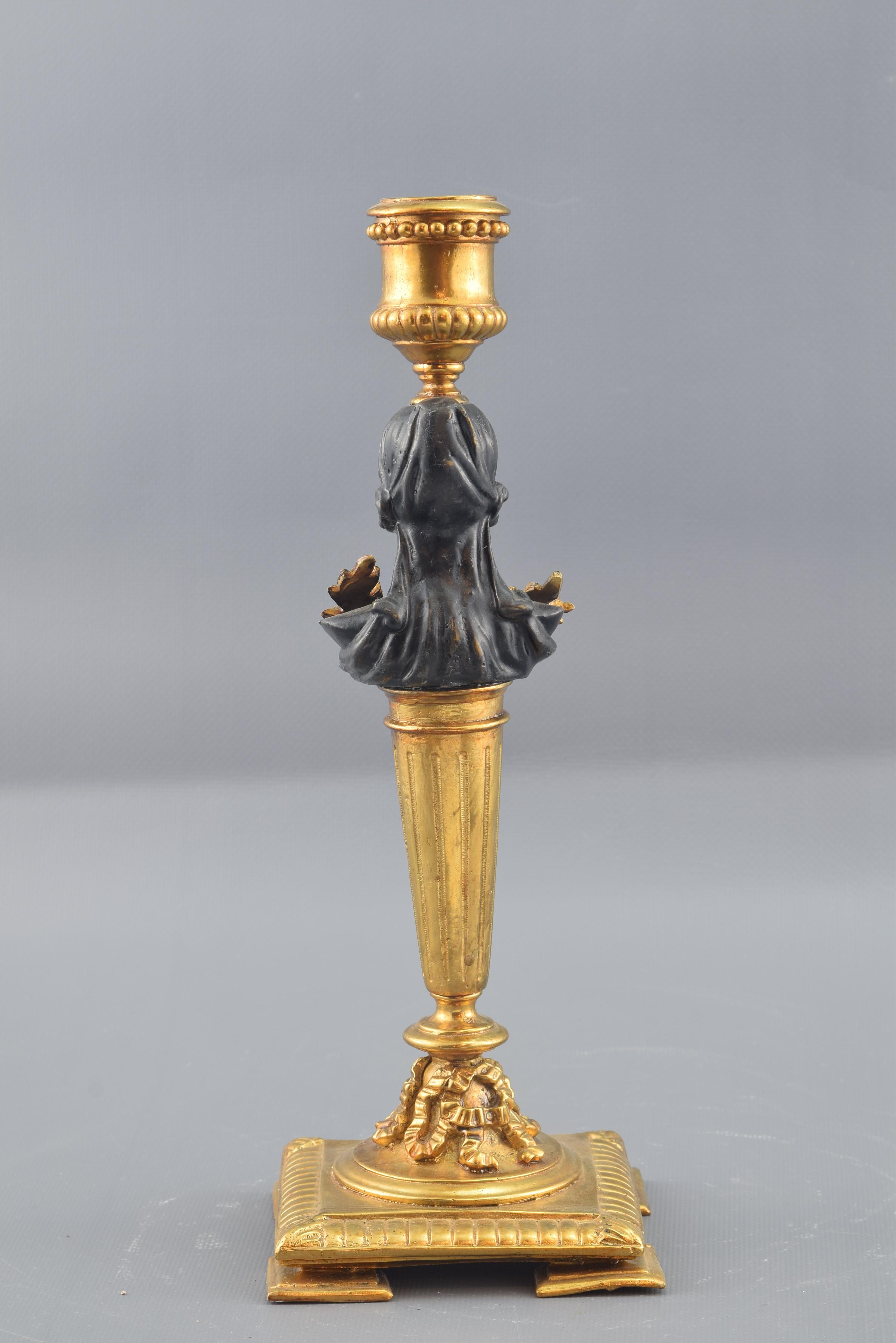 Bronze Candleholder, Bronze, after Empire Style In Good Condition In Madrid, ES