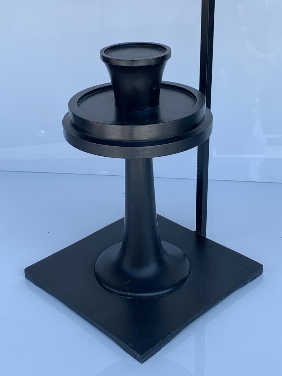 Bronze Candle Holder by Alexander Lamont In Good Condition For Sale In Los Angeles, CA