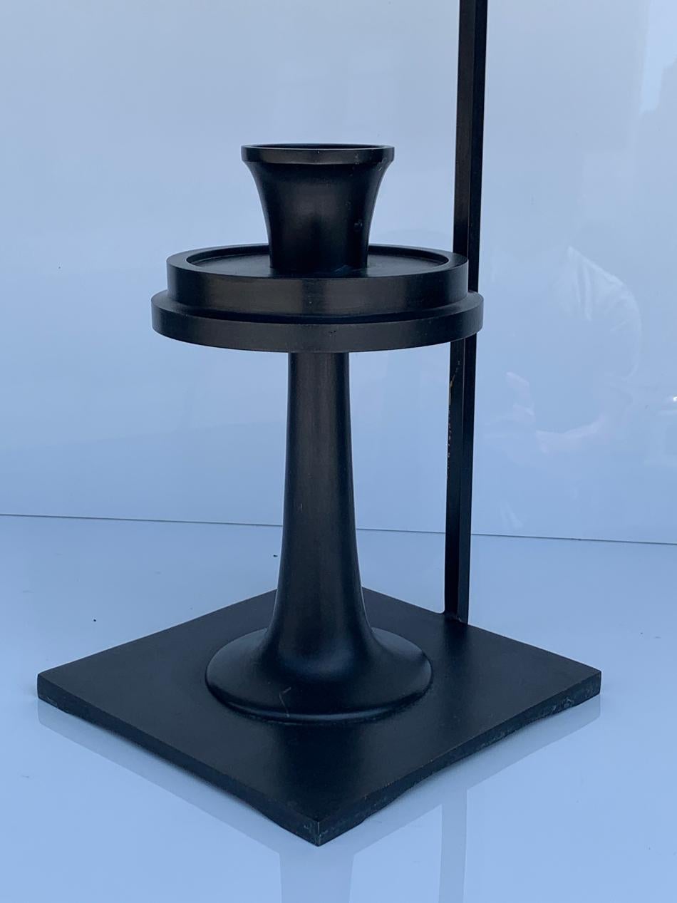 Contemporary Bronze Candle Holder by Alexander Lamont For Sale