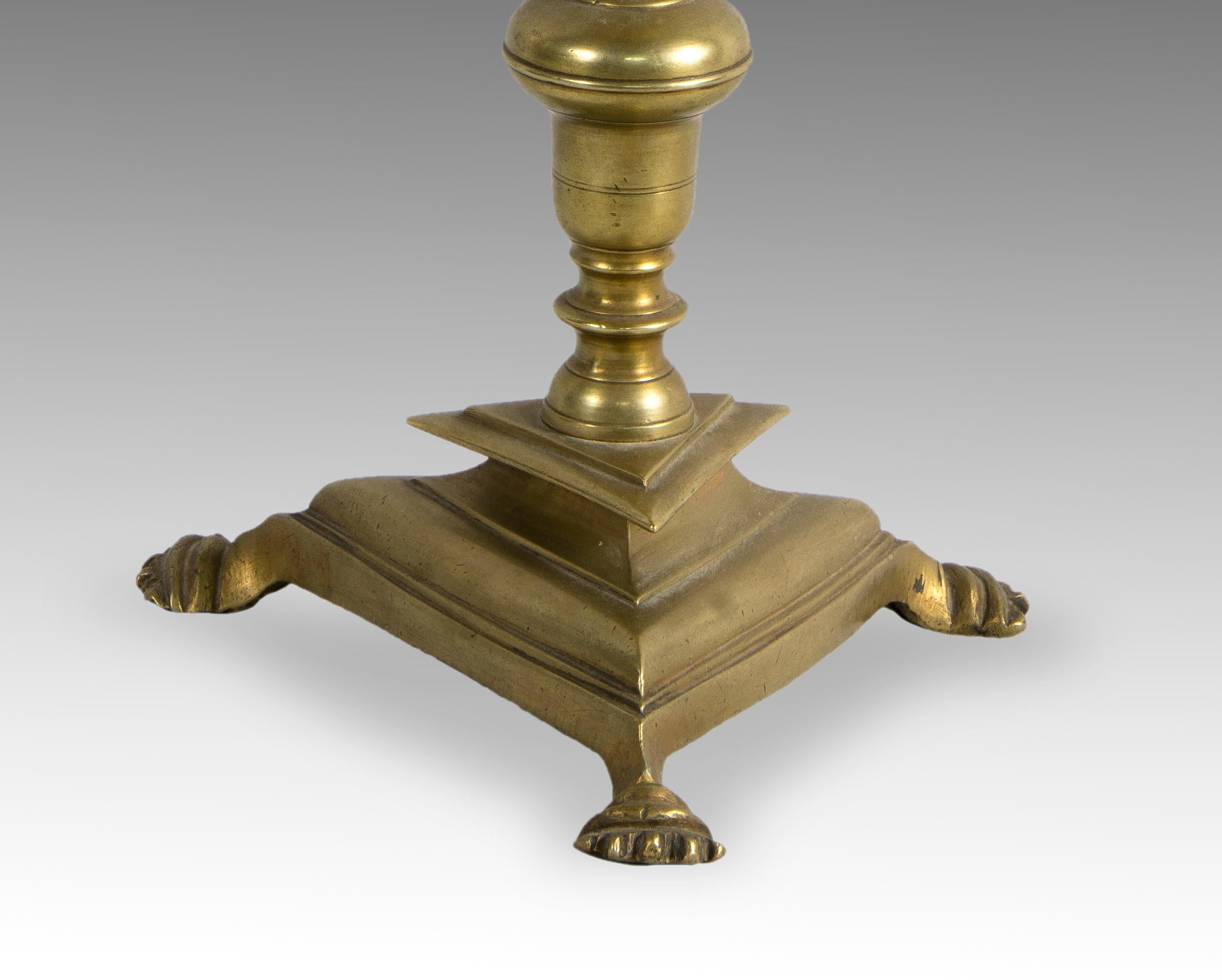 18th Century and Earlier Bronze Candle Holder or Candlestick, Spain, 18th Century