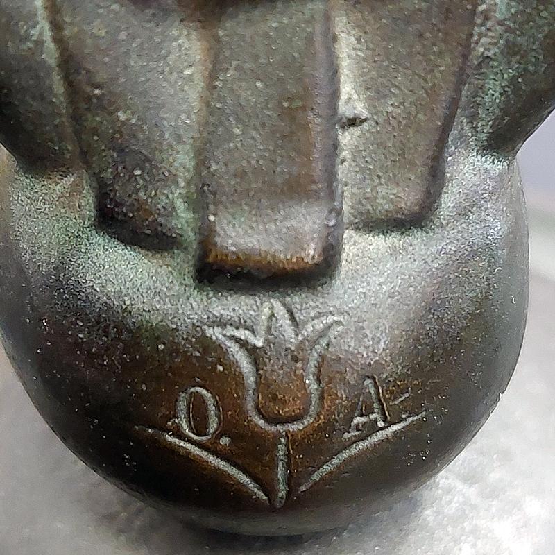 Bougeoir en bronze d'Oscar Antonsson pour Ystad Metall, Suède, années 1930 en vente 1