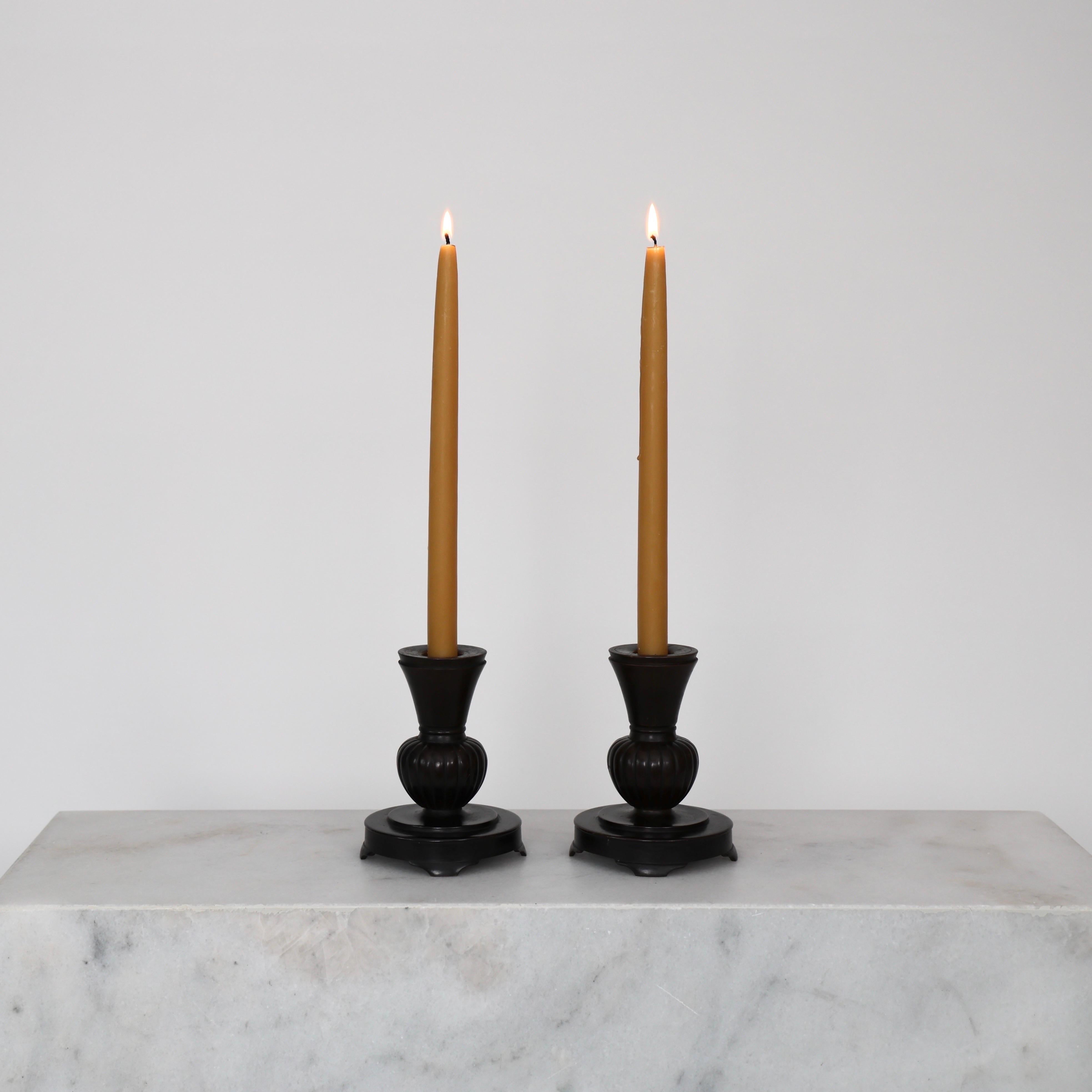 Bronze Candleholders by Just Andersen, 1920s, Denmark For Sale 6