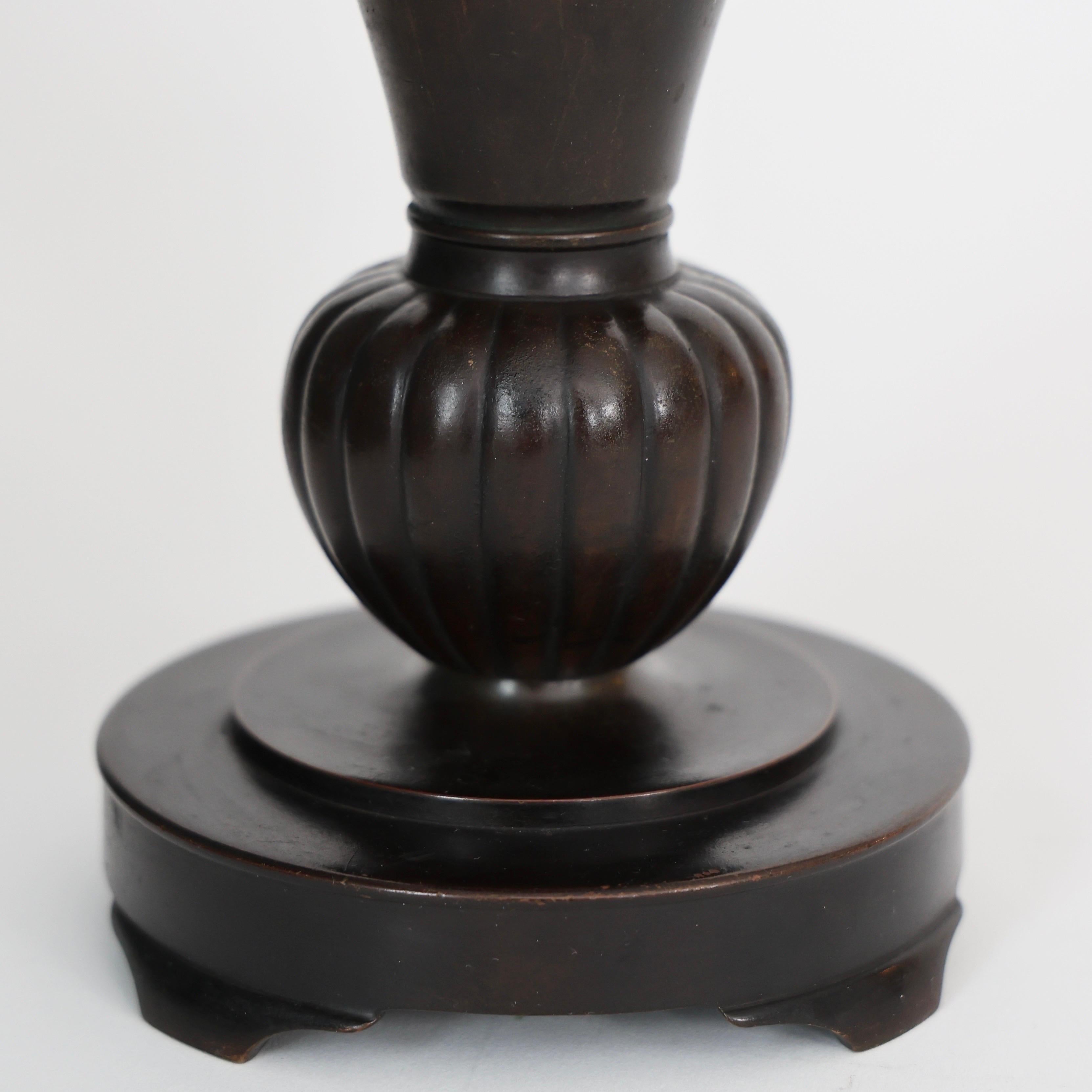Bronze Candleholders by Just Andersen, 1920s, Denmark In Good Condition For Sale In Værløse, DK