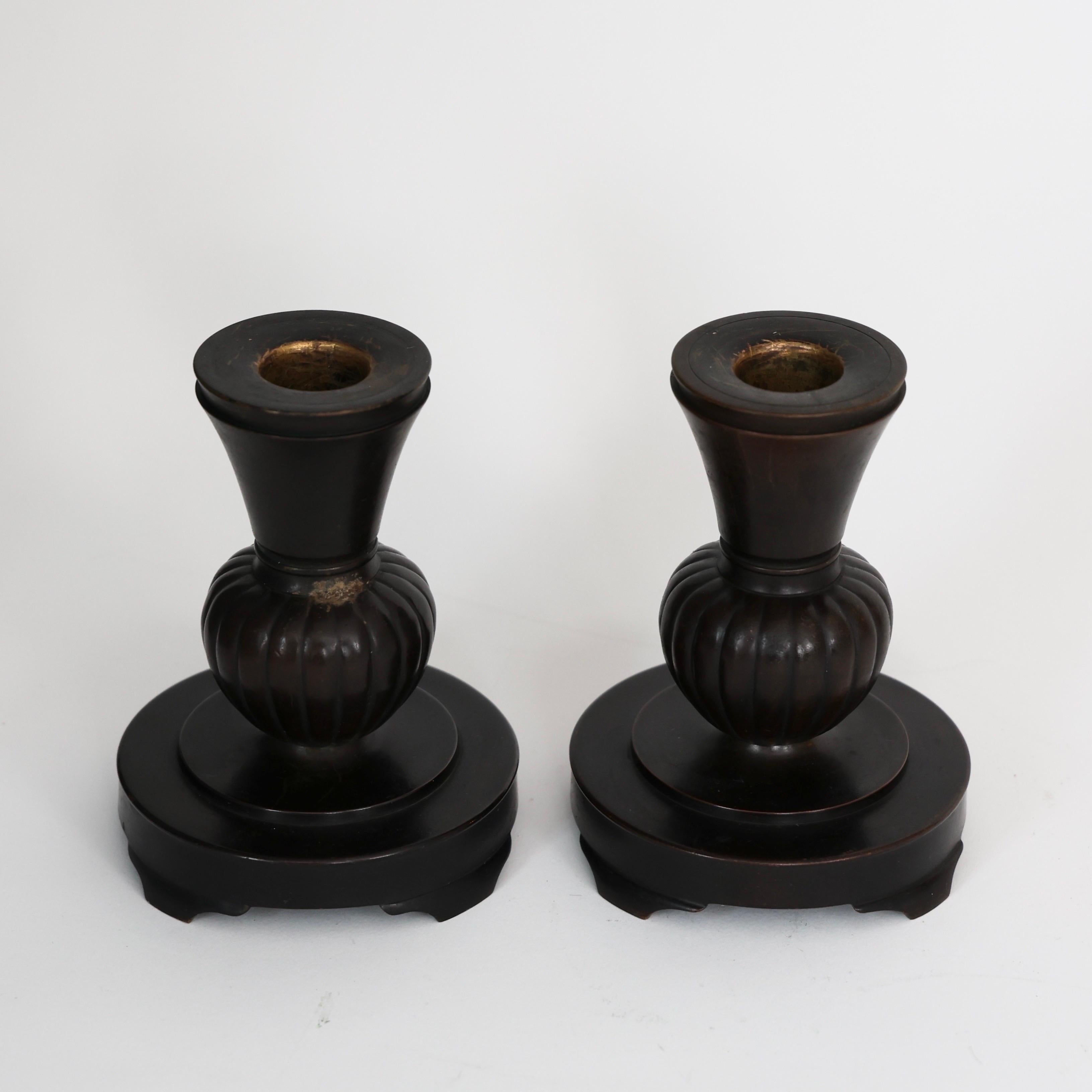 Bronze Candleholders by Just Andersen, 1920s, Denmark For Sale 2