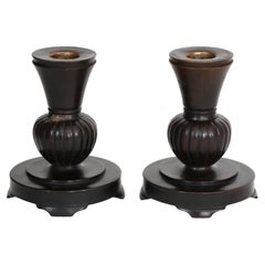 Bronze Candleholders by Just Andersen, 1920s, Denmark