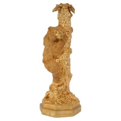 Candelabro in bronzo “Orso che si arrampica su un albero”, fine del XIX secolo