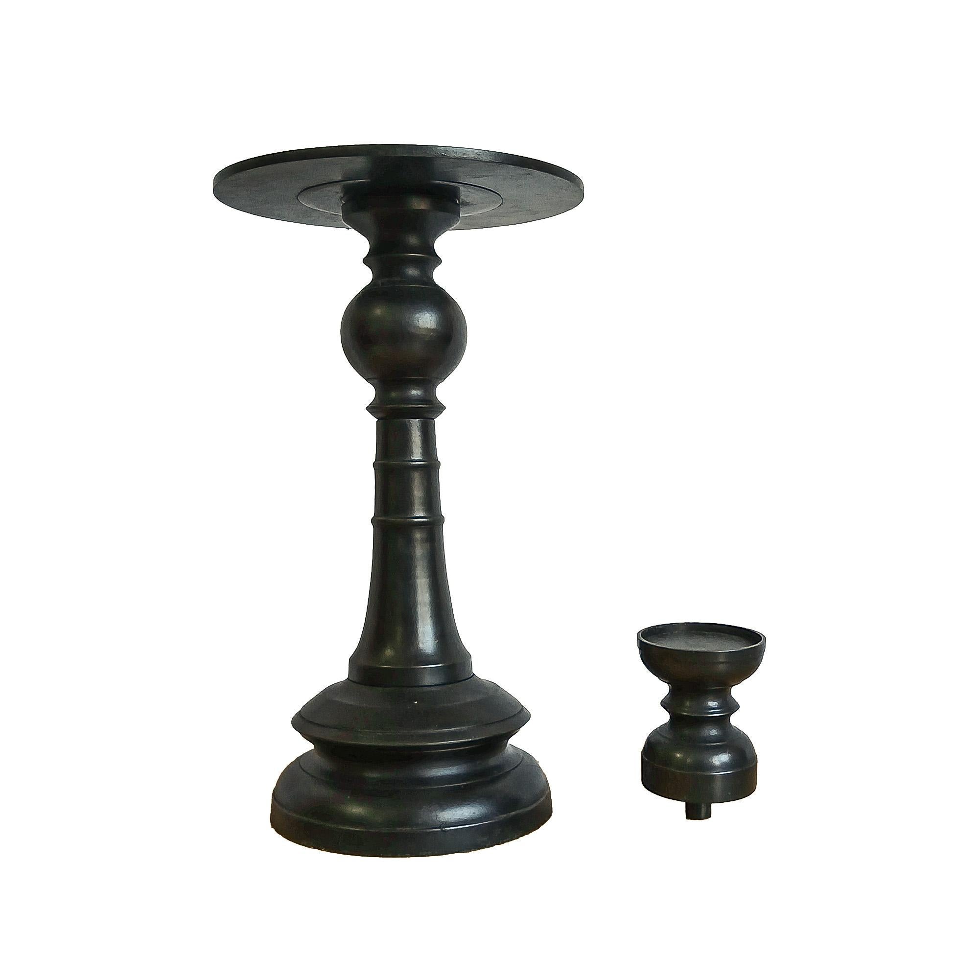 Bronze Candlestick with Removable Top, 16 inches For Sale 8